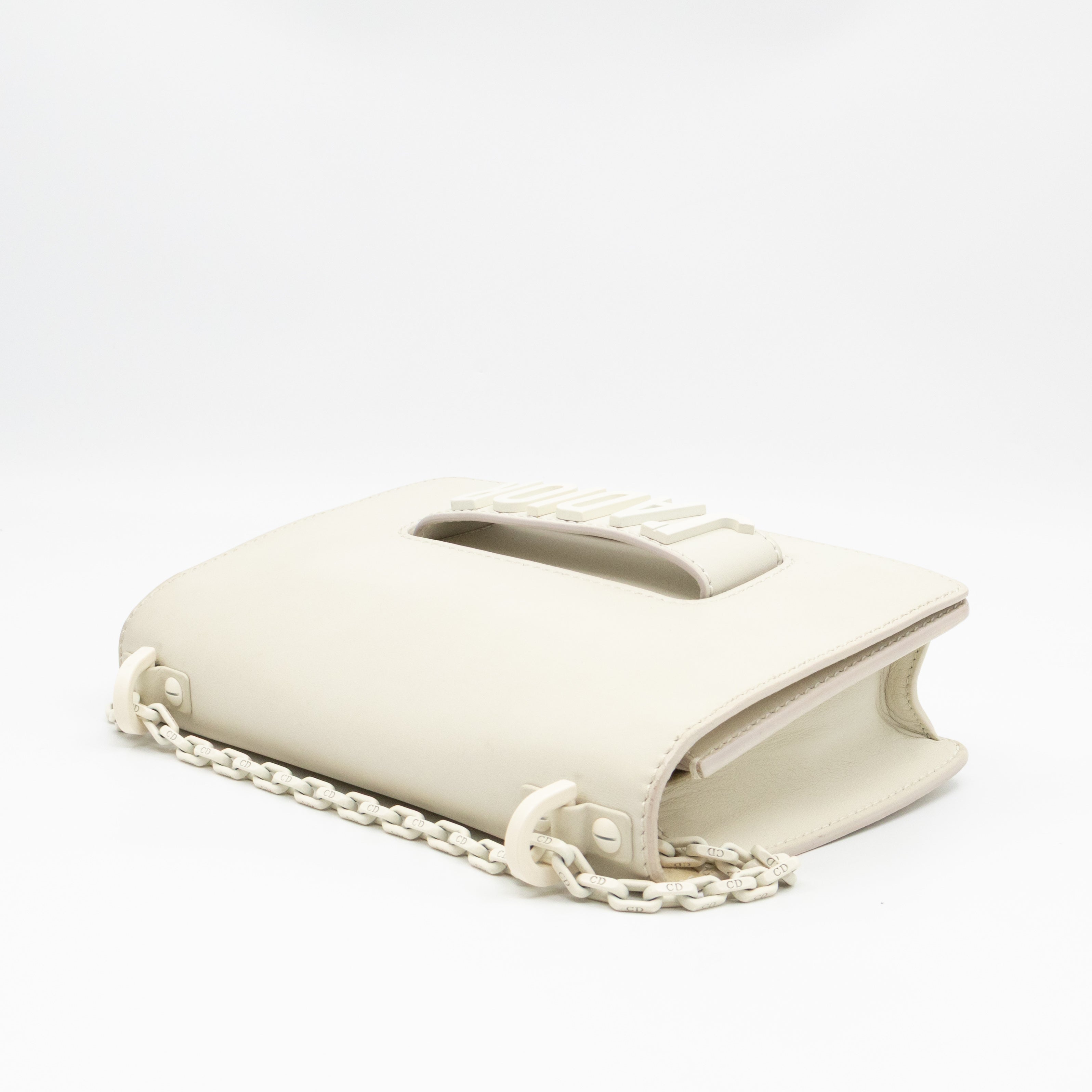 J'Adior Flap Bag Medium White Leather