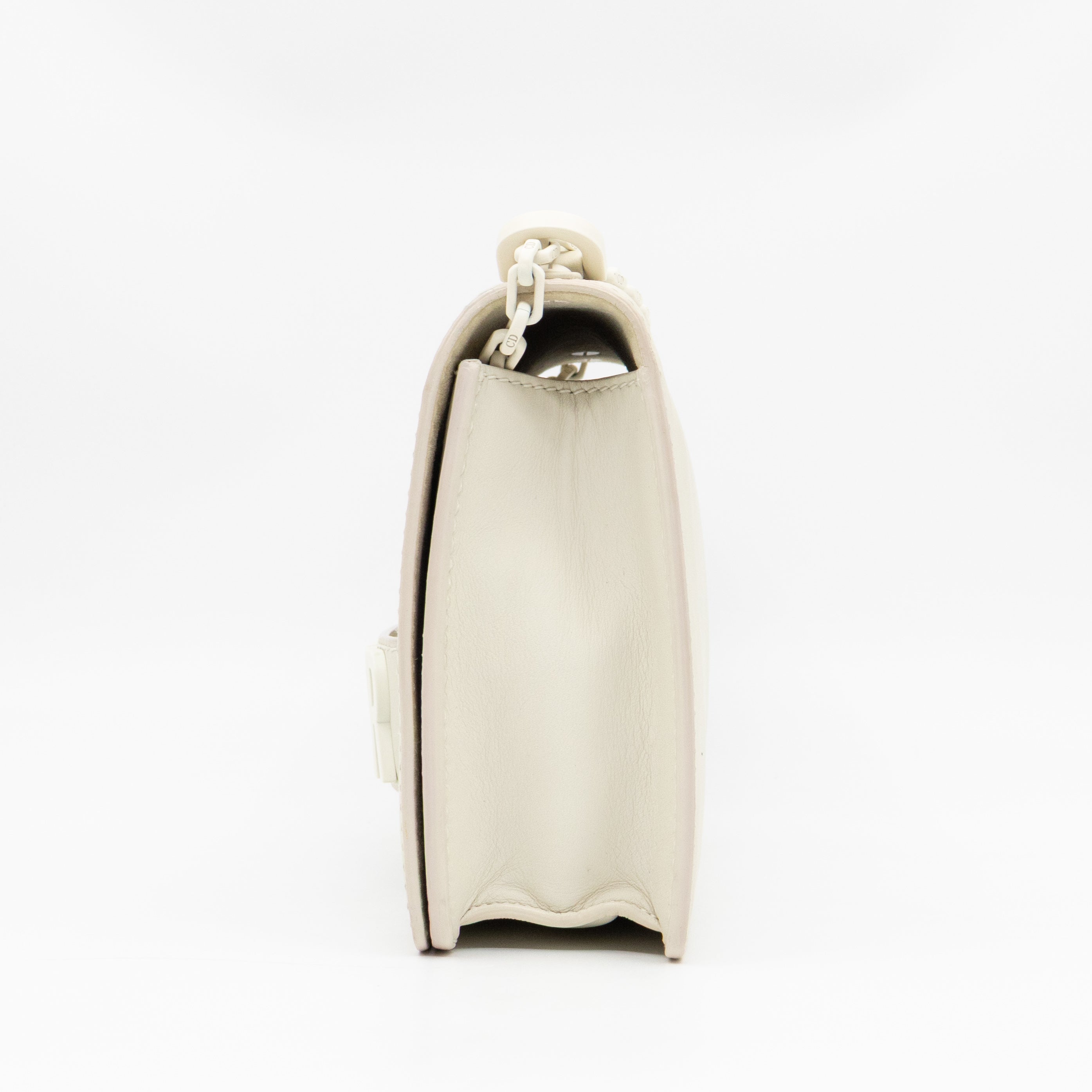 J'Adior Flap Bag Medium White Leather