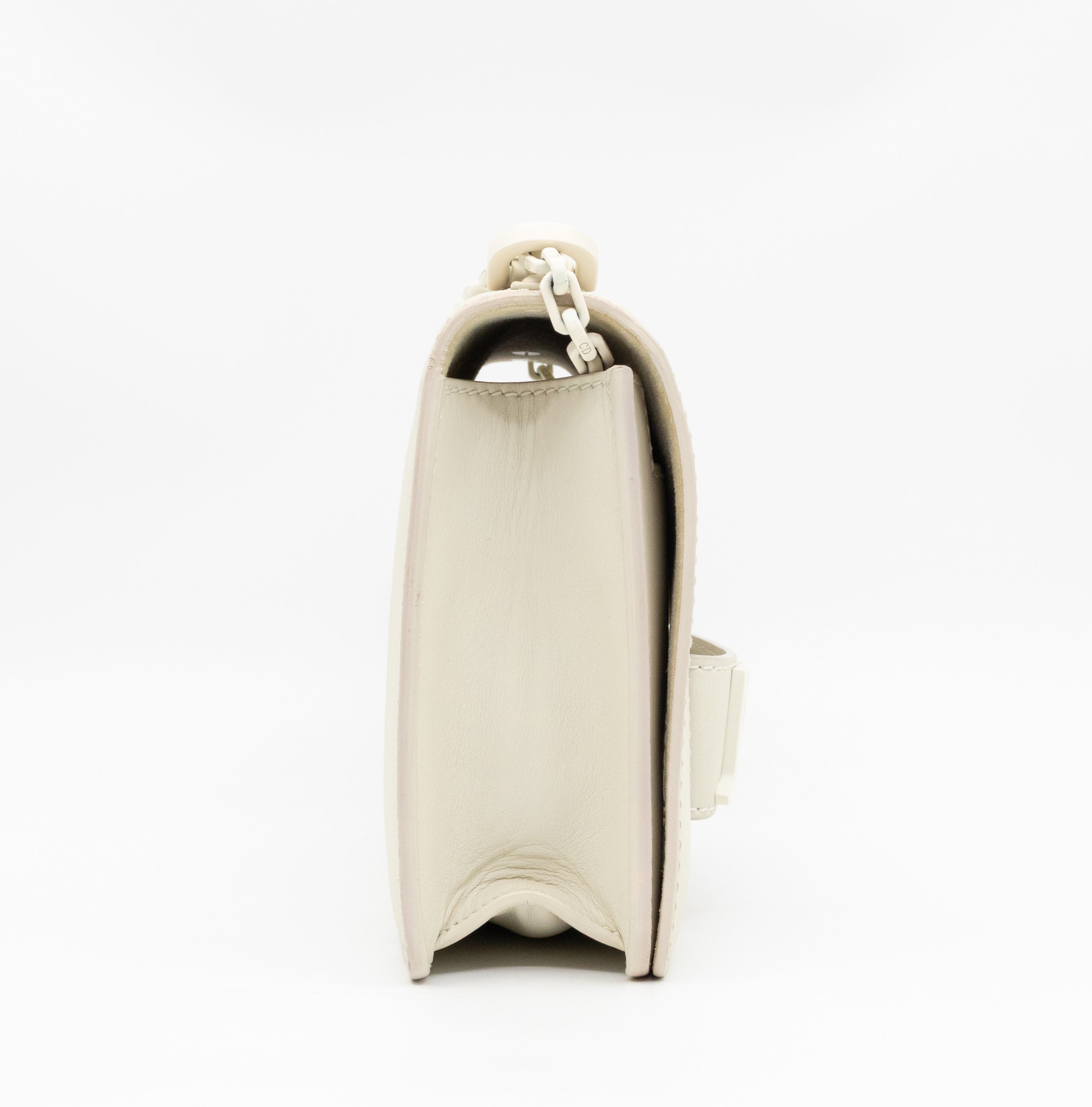 J'Adior Flap Bag Medium White Leather