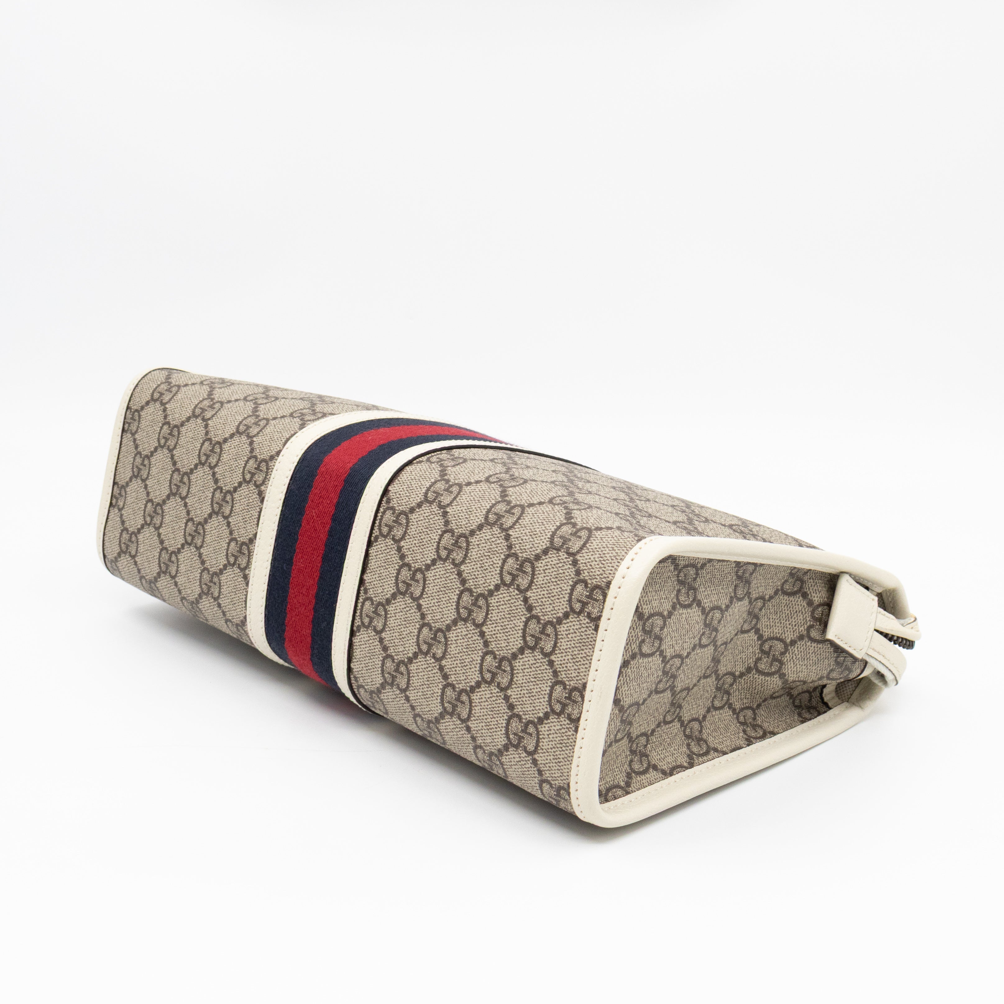 Ophidia Toiletry Case GG Supreme White Leather