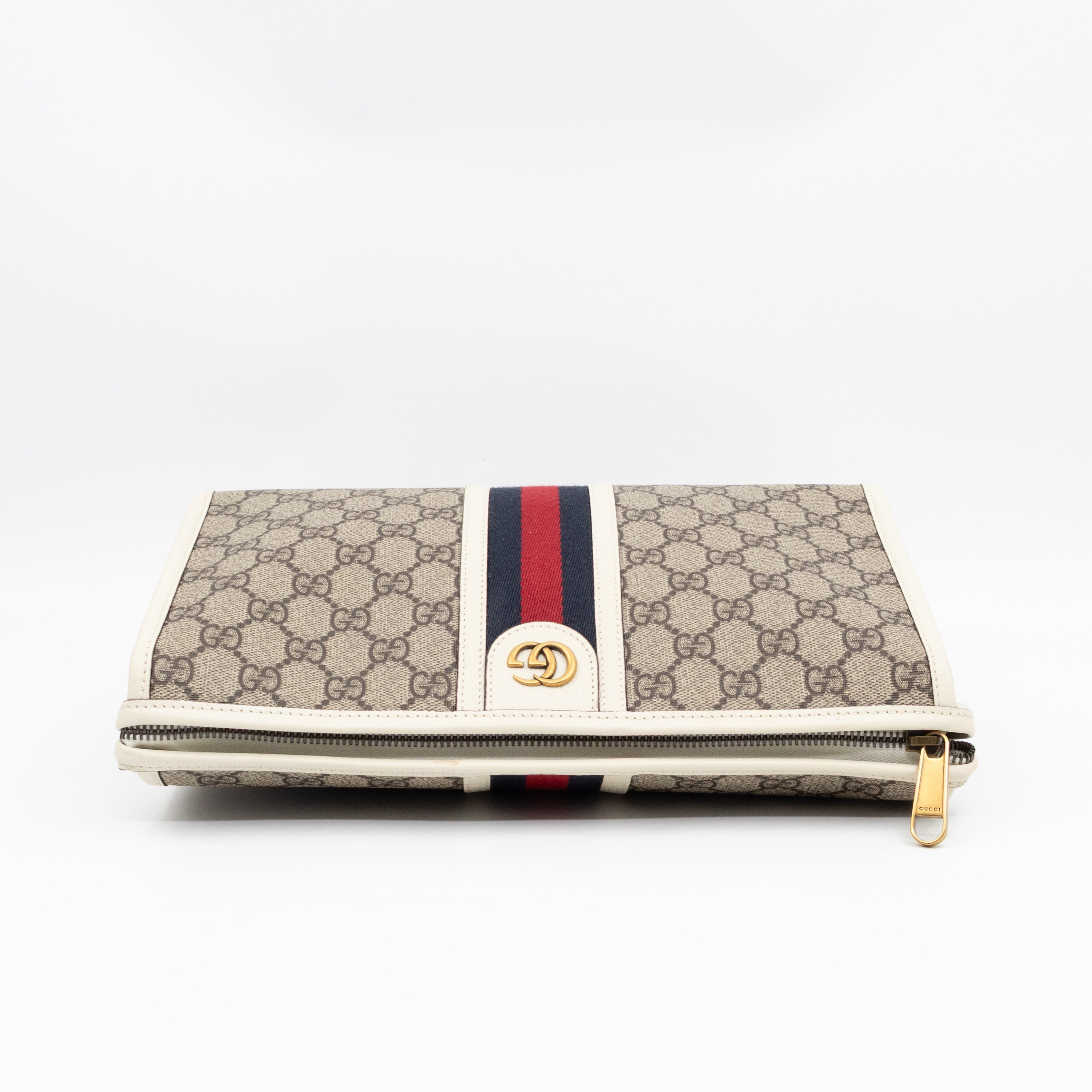 Ophidia Toiletry Case GG Supreme White Leather