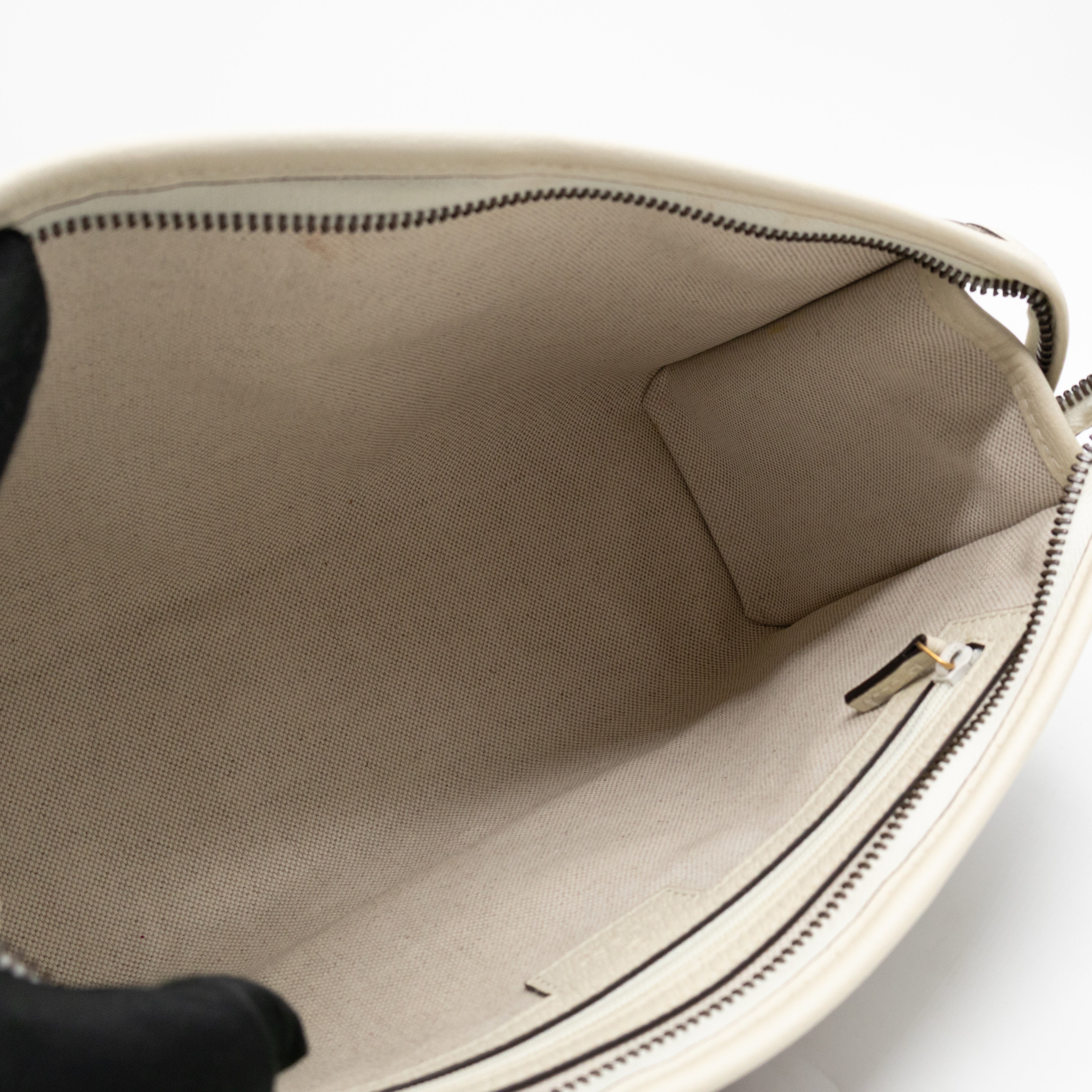 Ophidia Toiletry Case GG Supreme White Leather