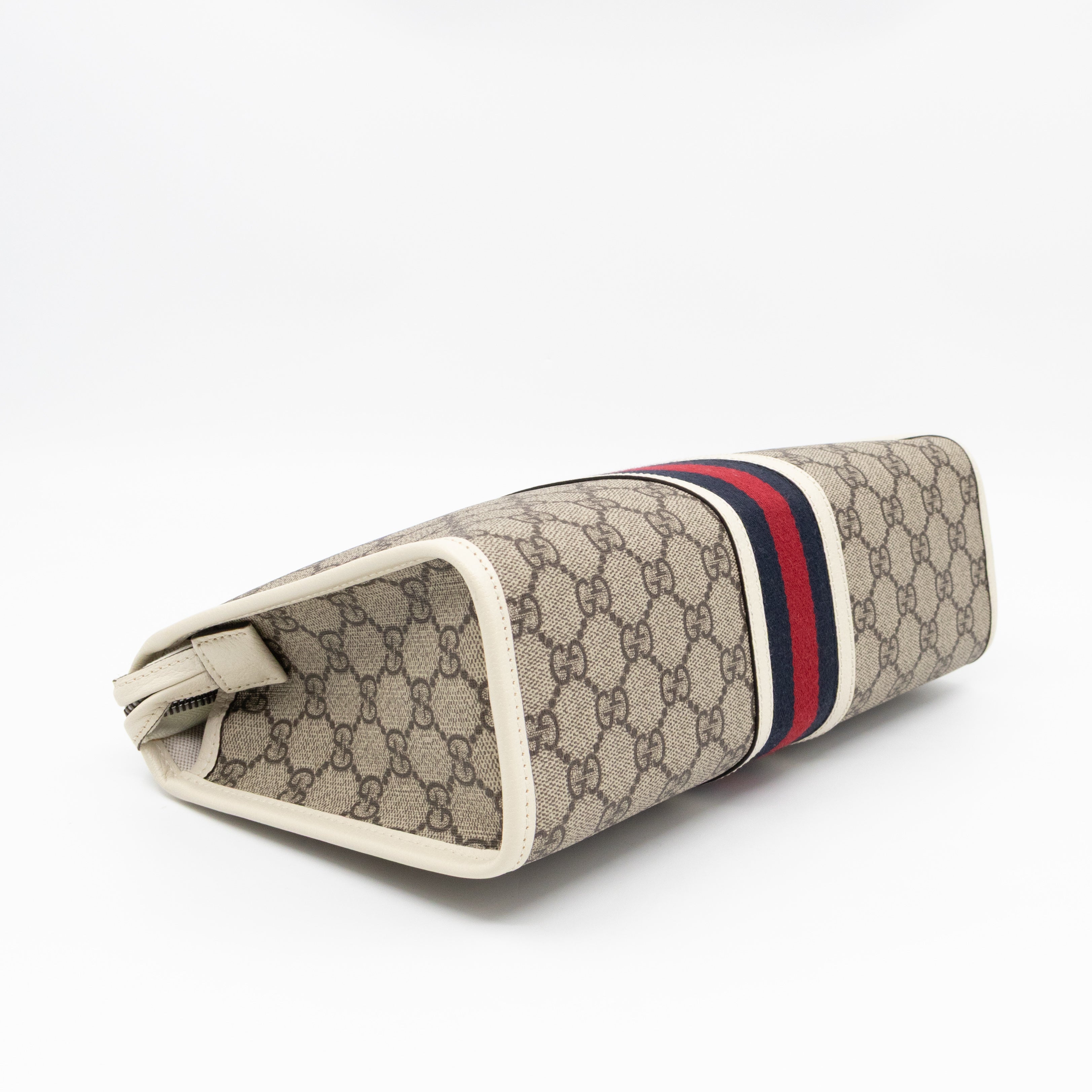 Ophidia Toiletry Case GG Supreme White Leather