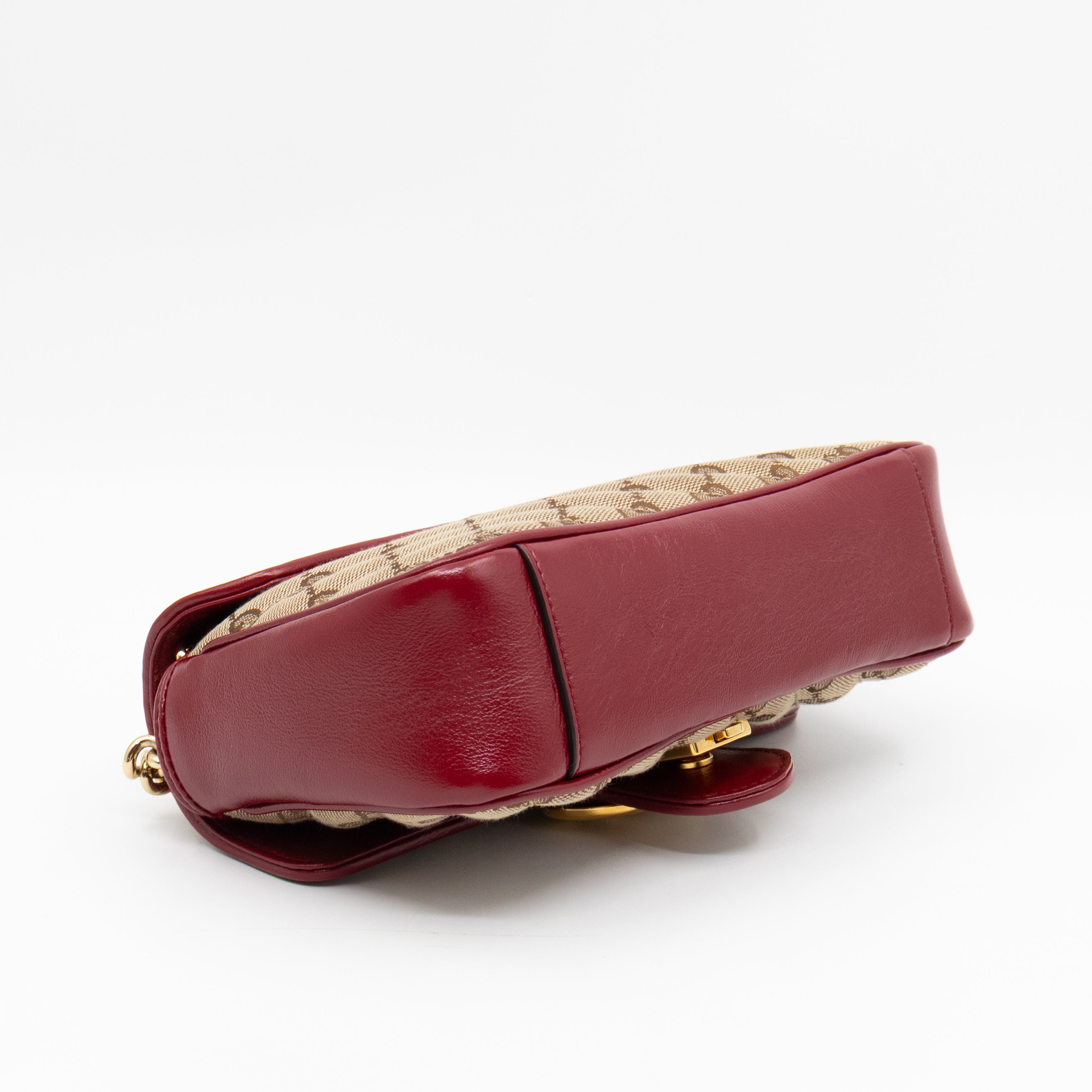GG Marmont Small Flap Bag GG Supreme Canvas Red