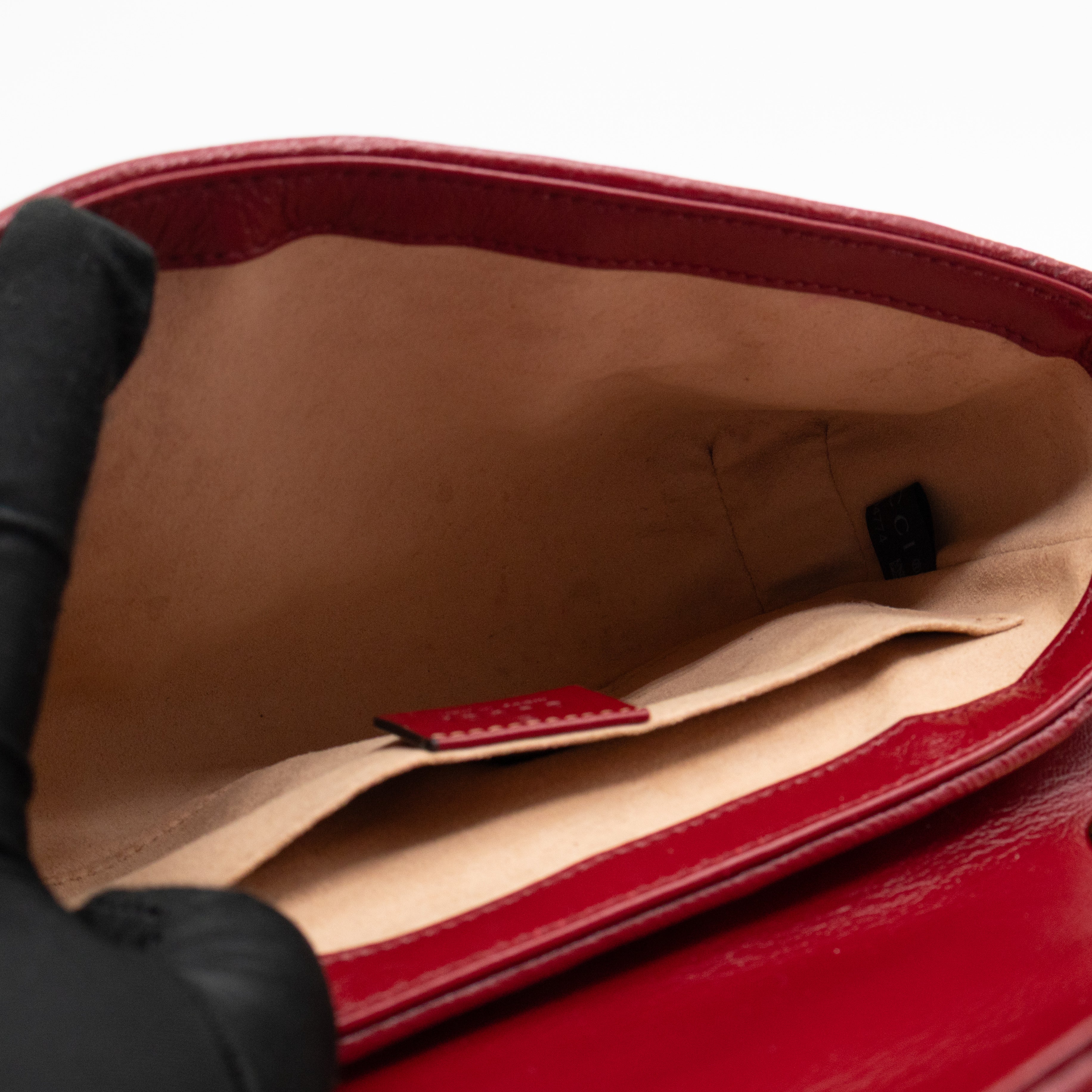 GG Marmont Small Flap Bag GG Supreme Canvas Red