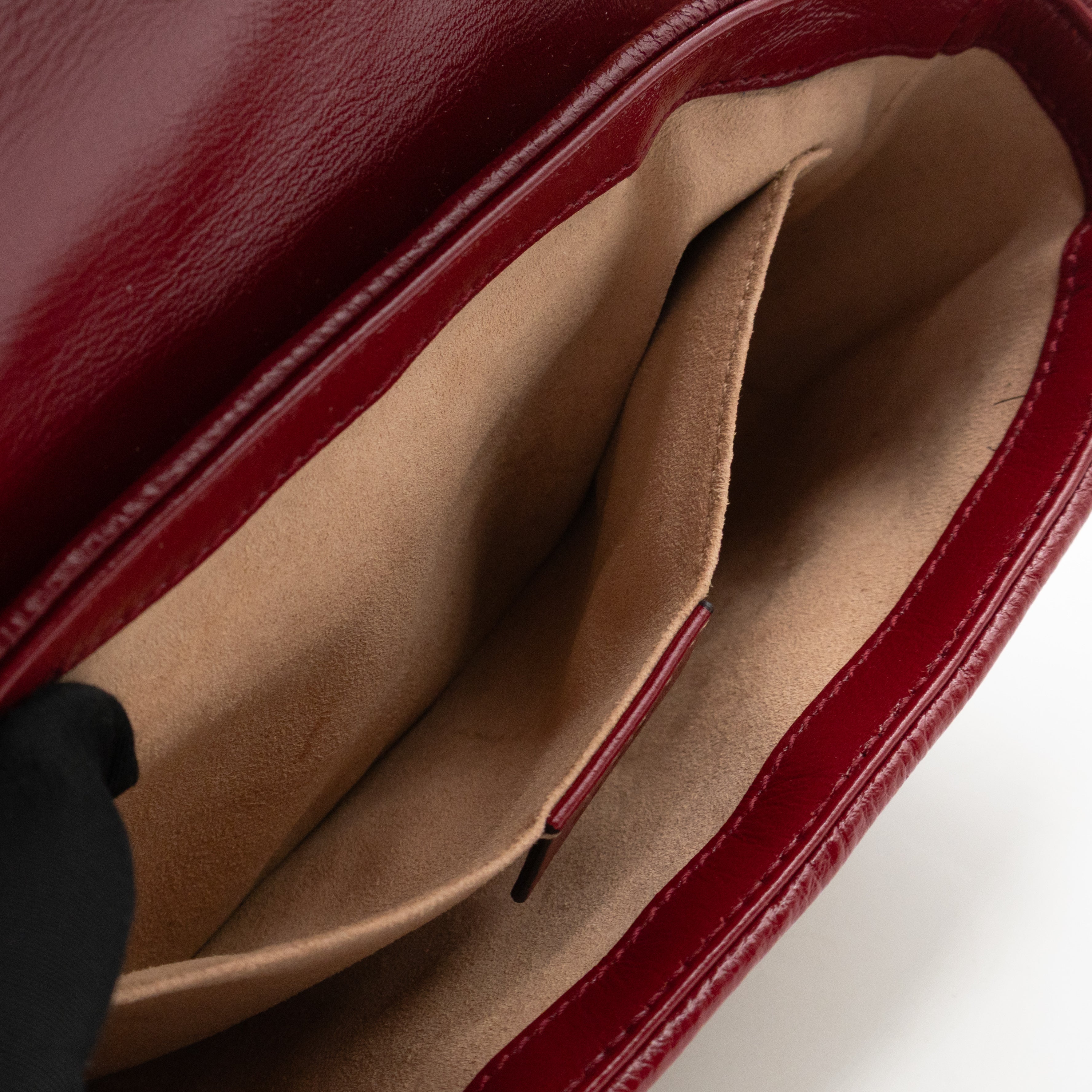 GG Marmont Small Flap Bag GG Supreme Canvas Red