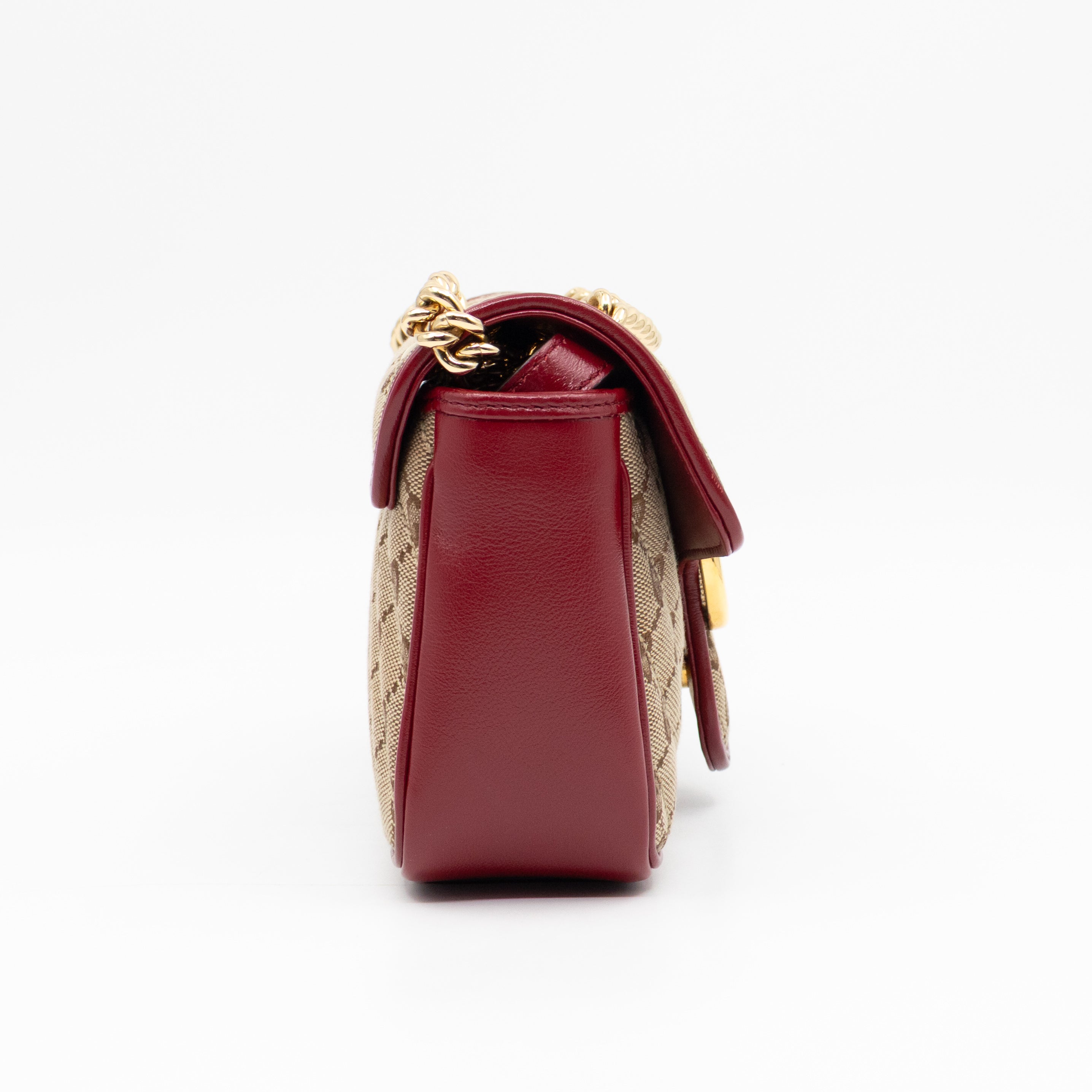 GG Marmont Small Flap Bag GG Supreme Canvas Red