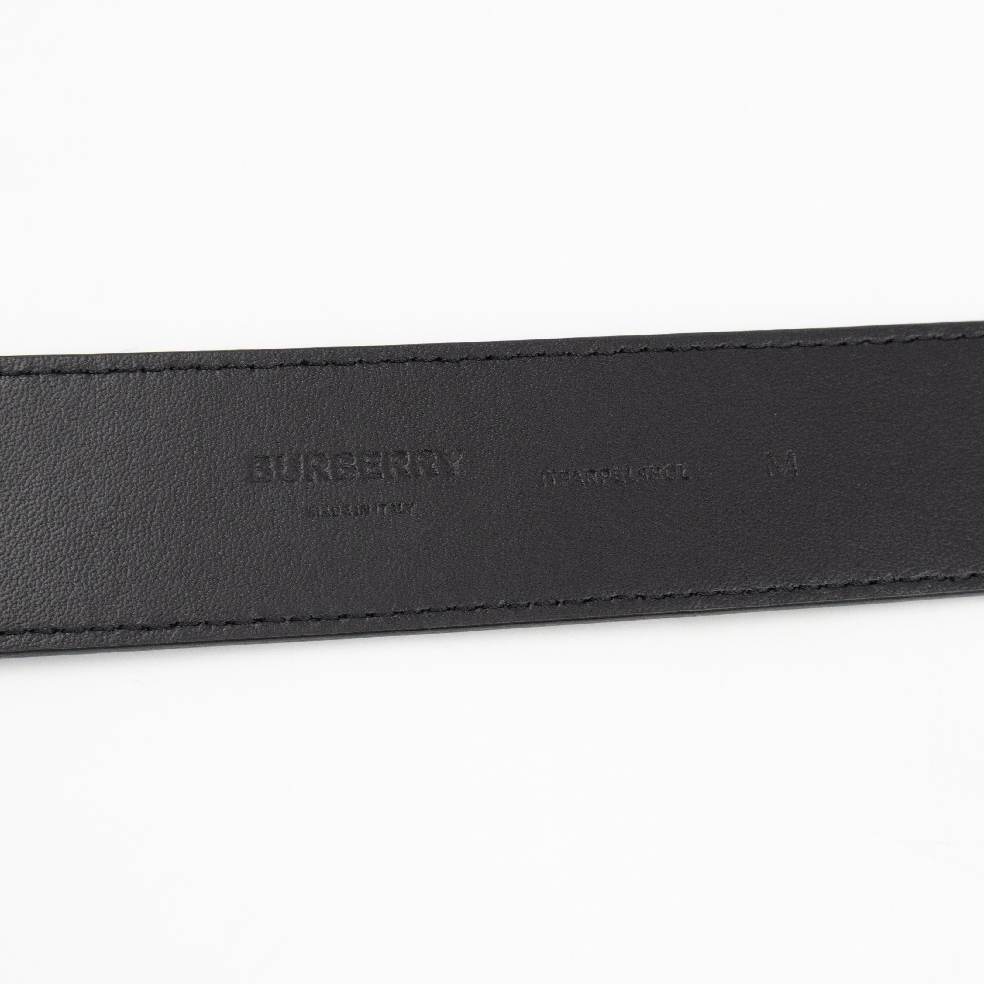 TB Logo Buckle Brown Leather Belt M