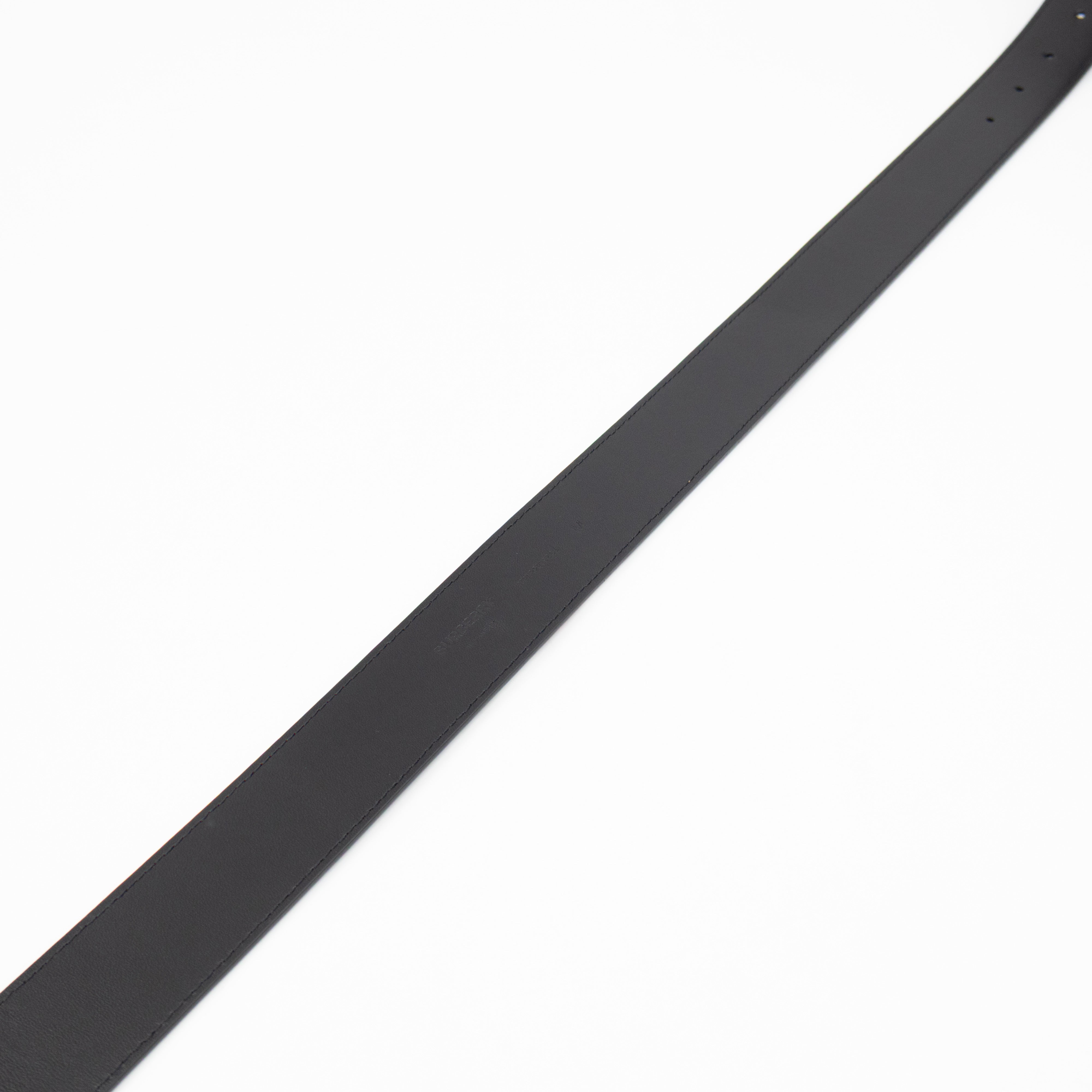 TB Logo Buckle Brown Leather Belt M