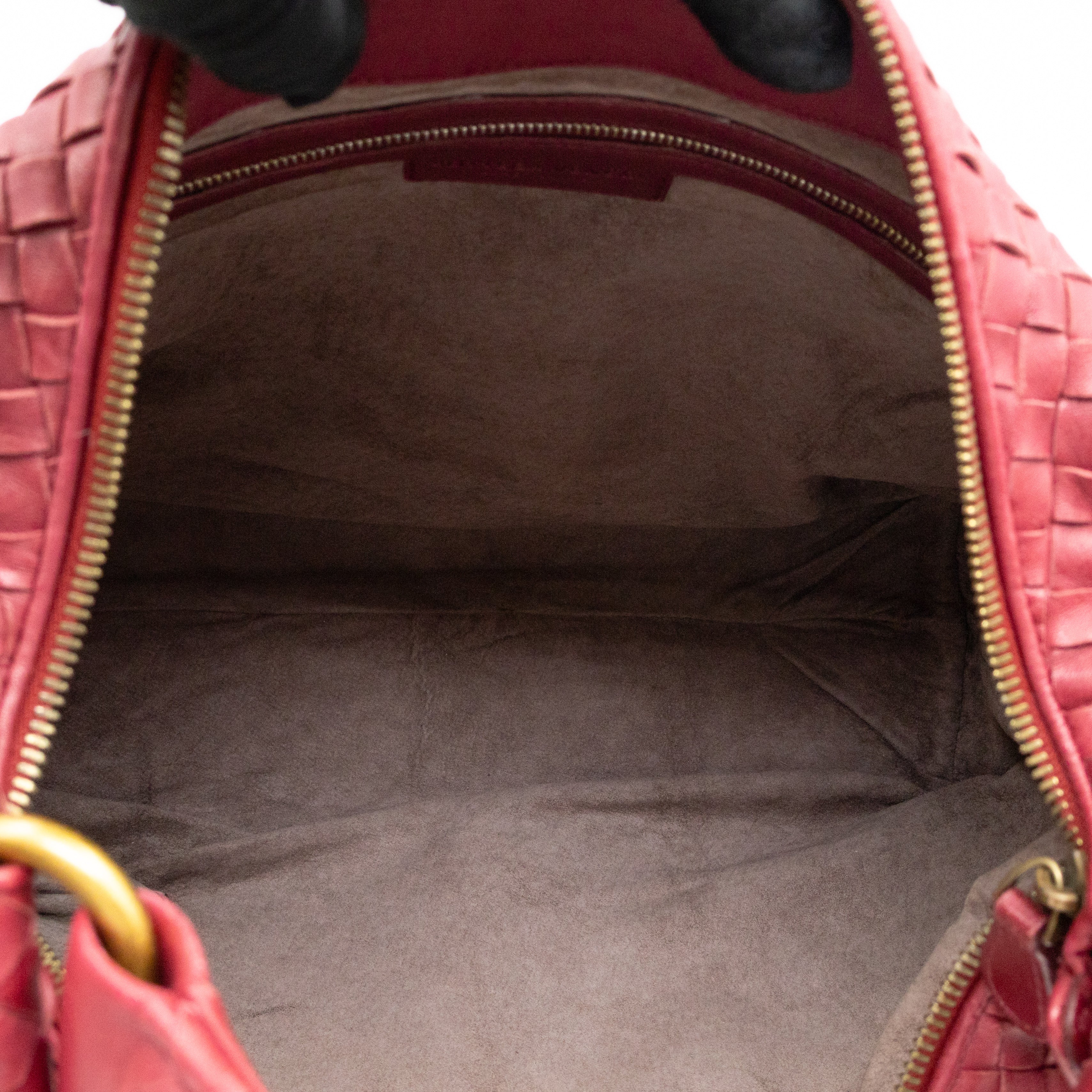 Pyramid Hobo Bag Fuchsia Intrecciato Leather