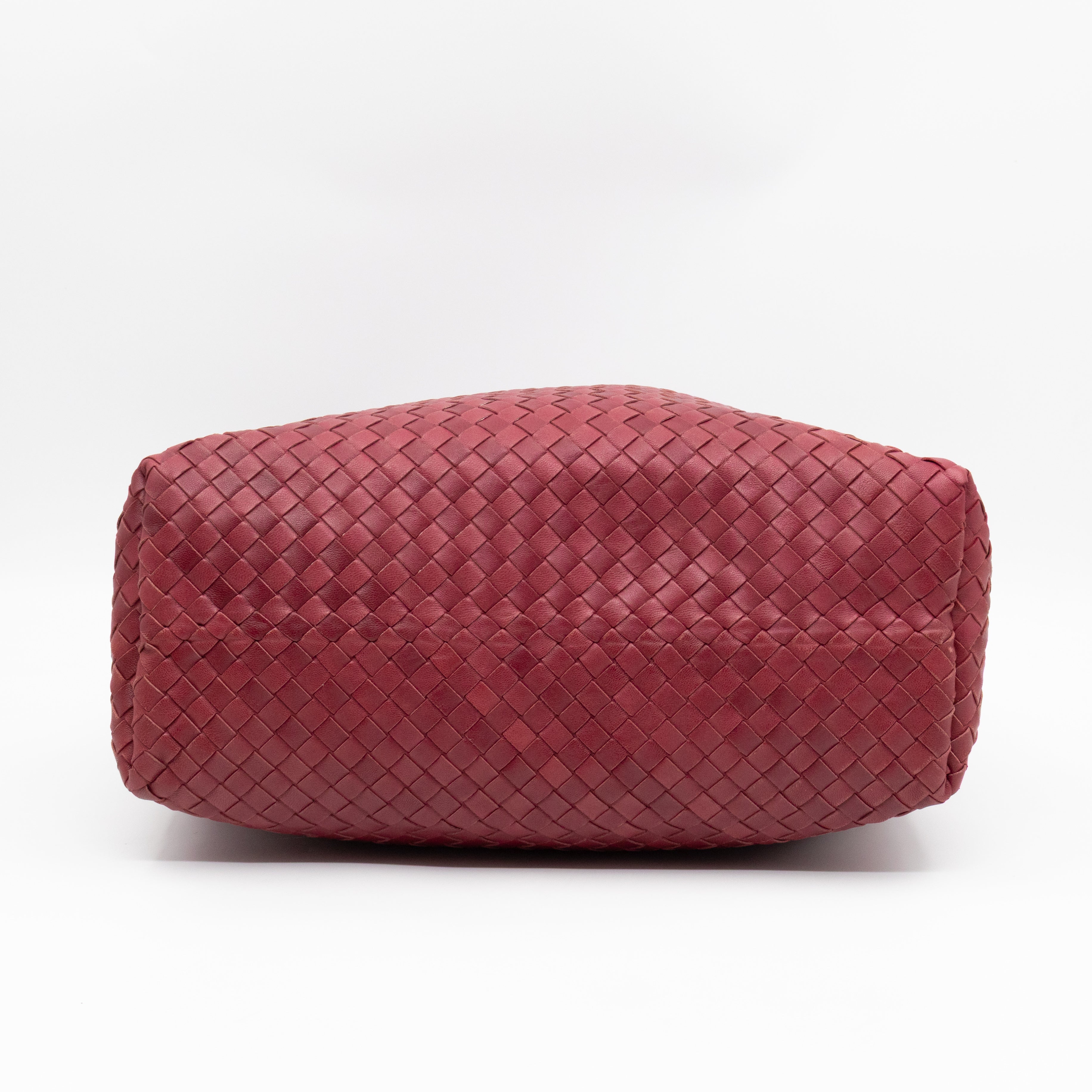 Pyramid Hobo Bag Fuchsia Intrecciato Leather