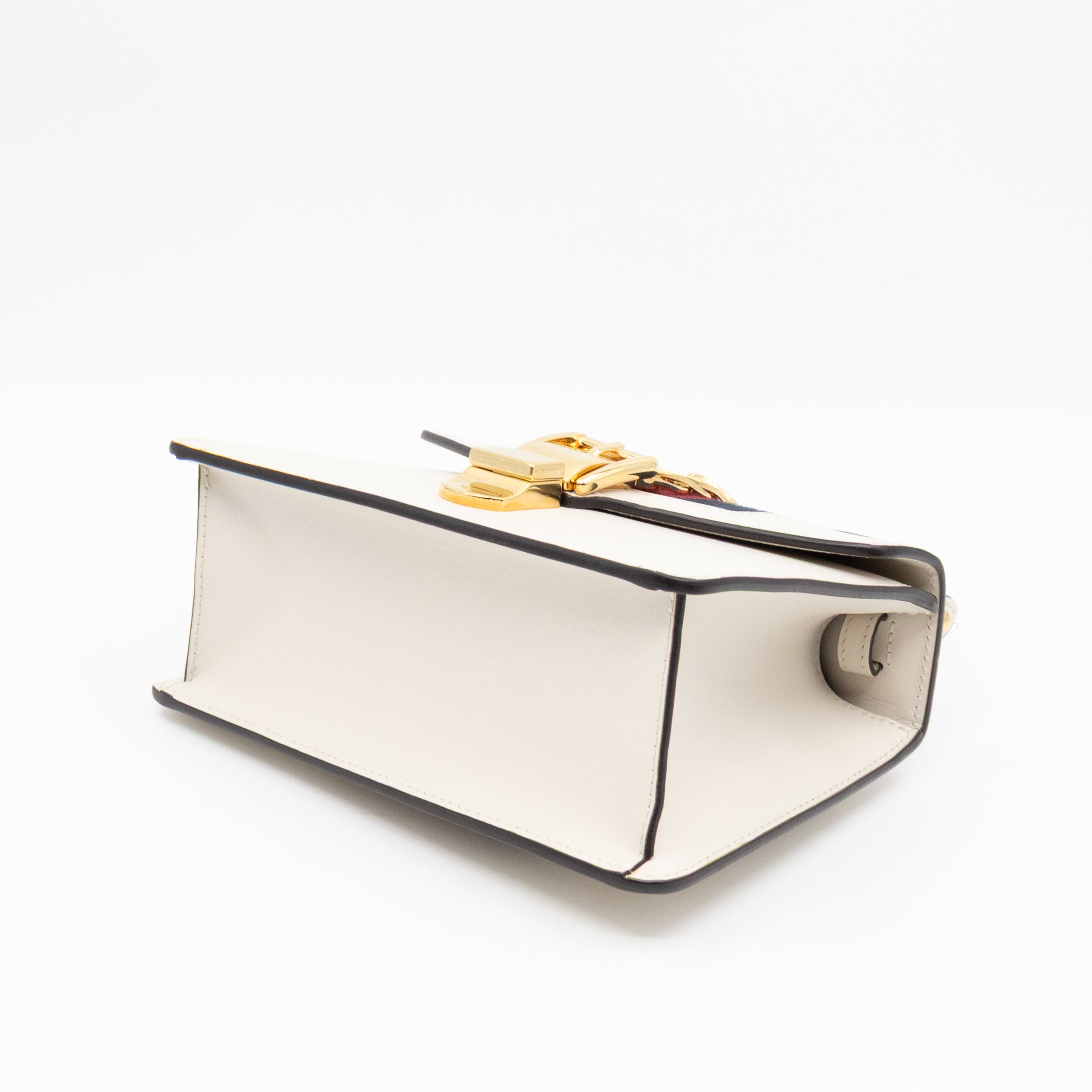 Sylvie Mini Top Handle White Leather