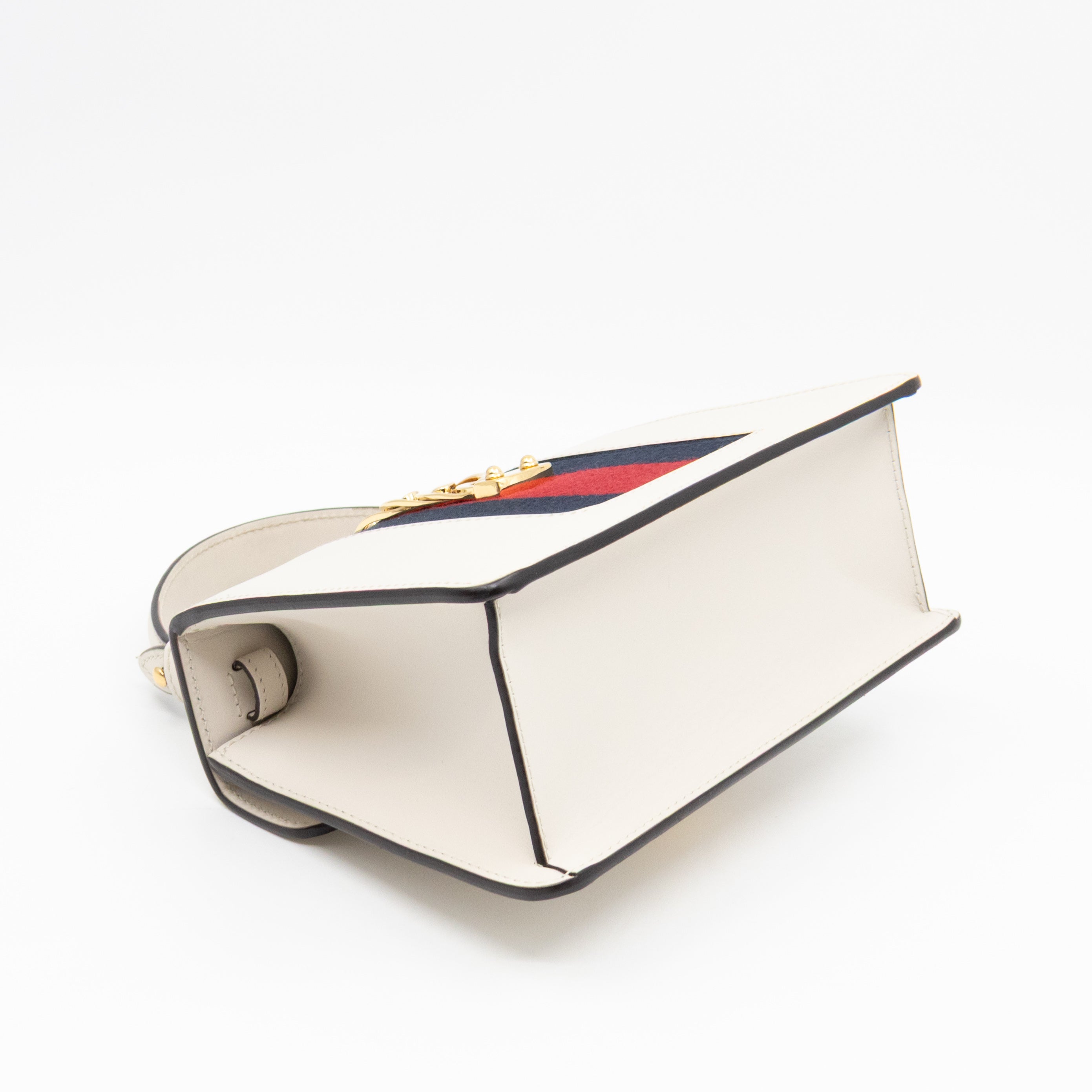 Sylvie Mini Top Handle White Leather