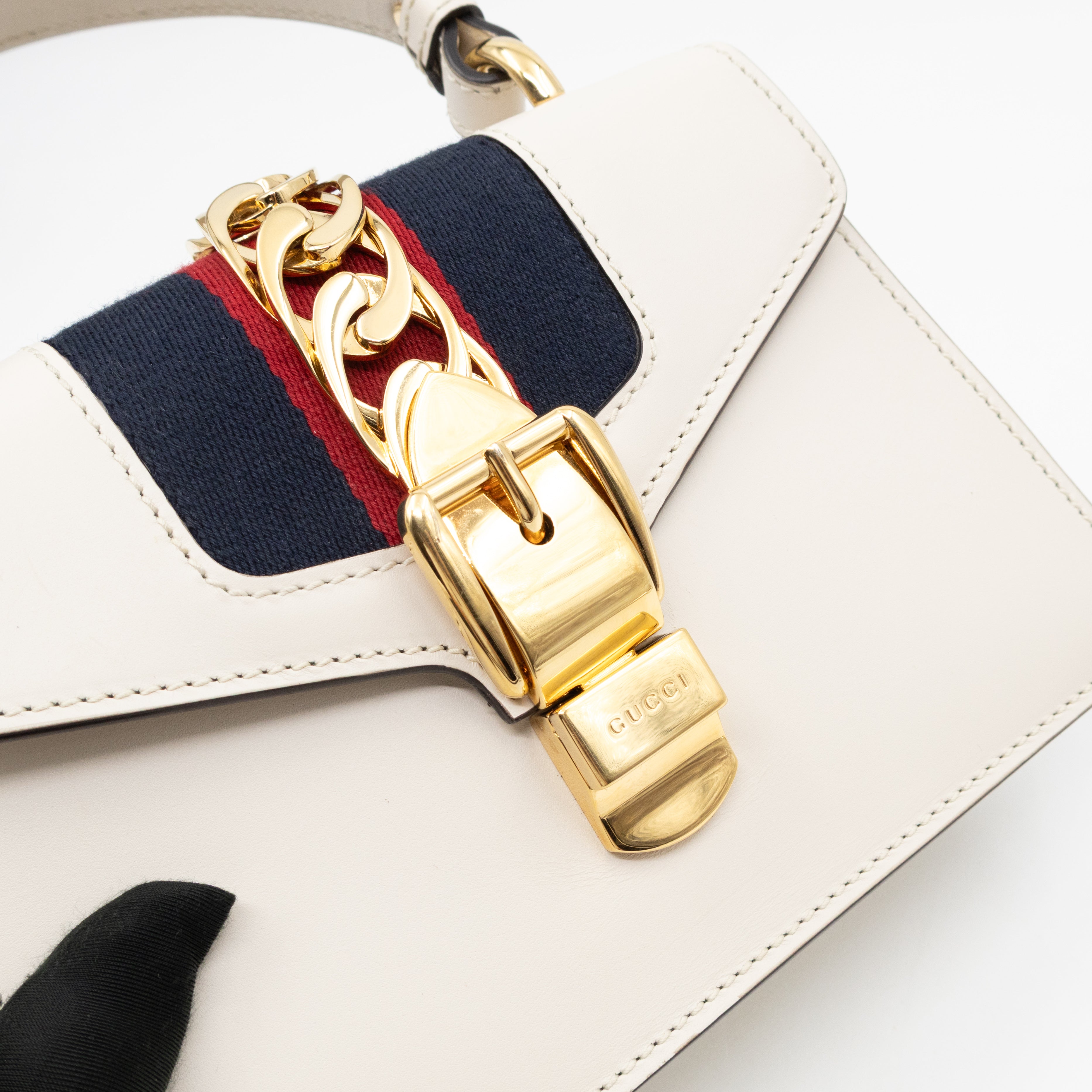 Sylvie Mini Top Handle White Leather