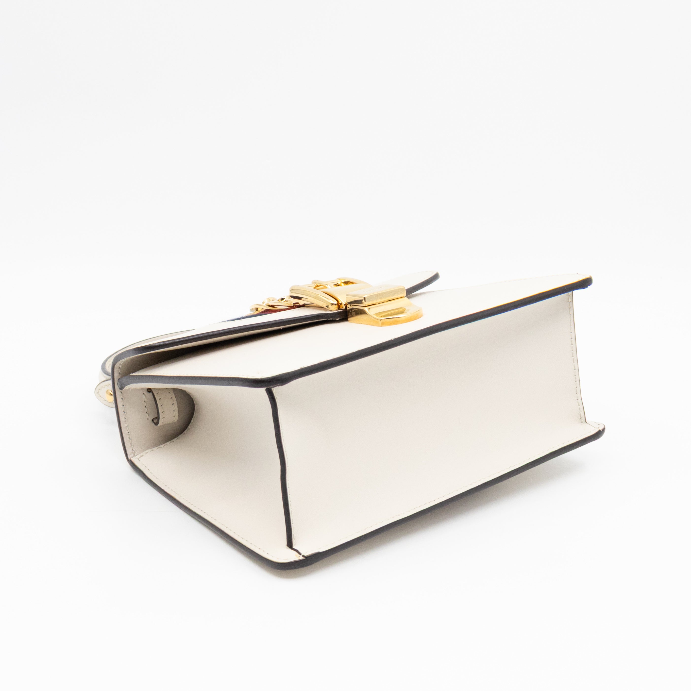 Sylvie Mini Top Handle White Leather