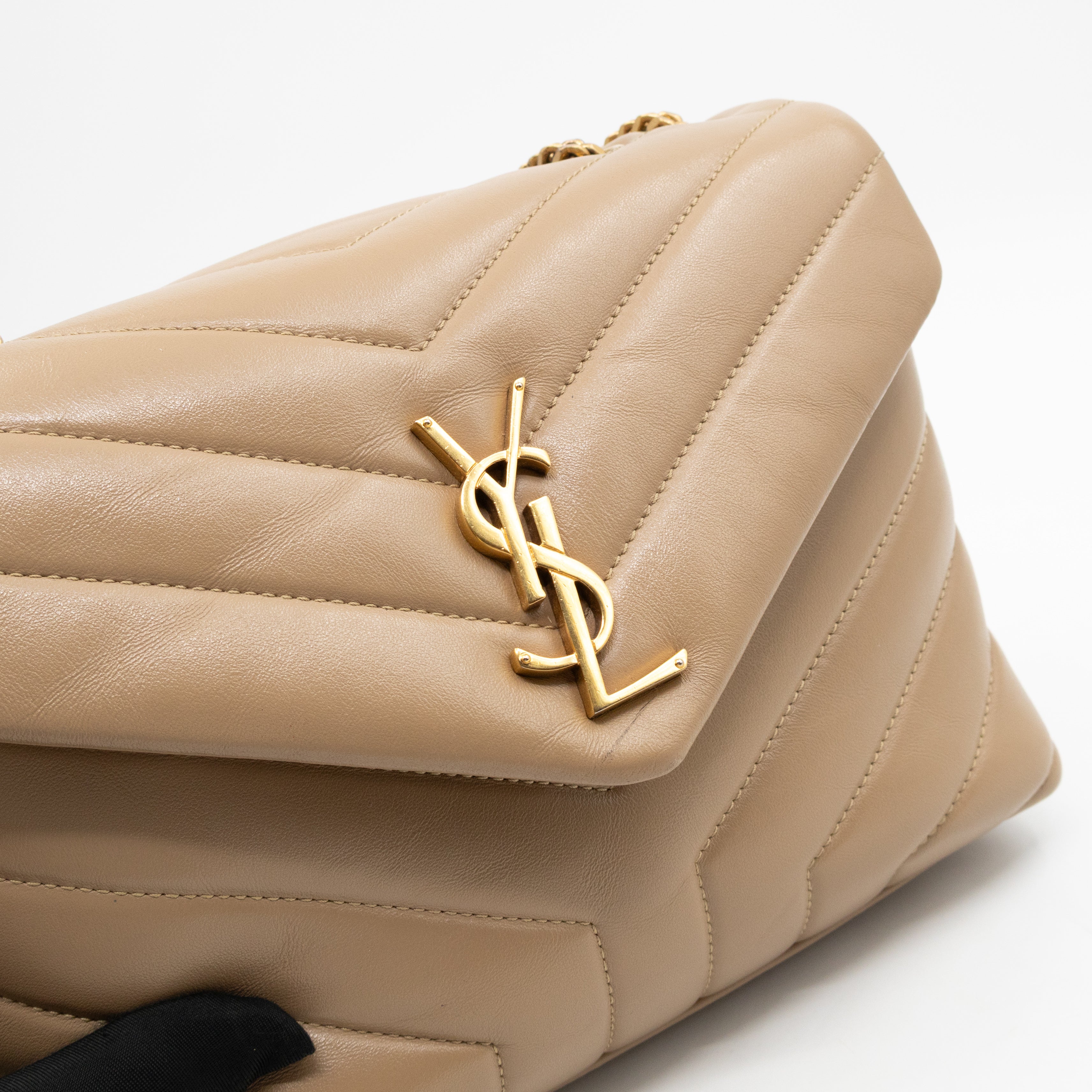 Loulou Small Beige Leather