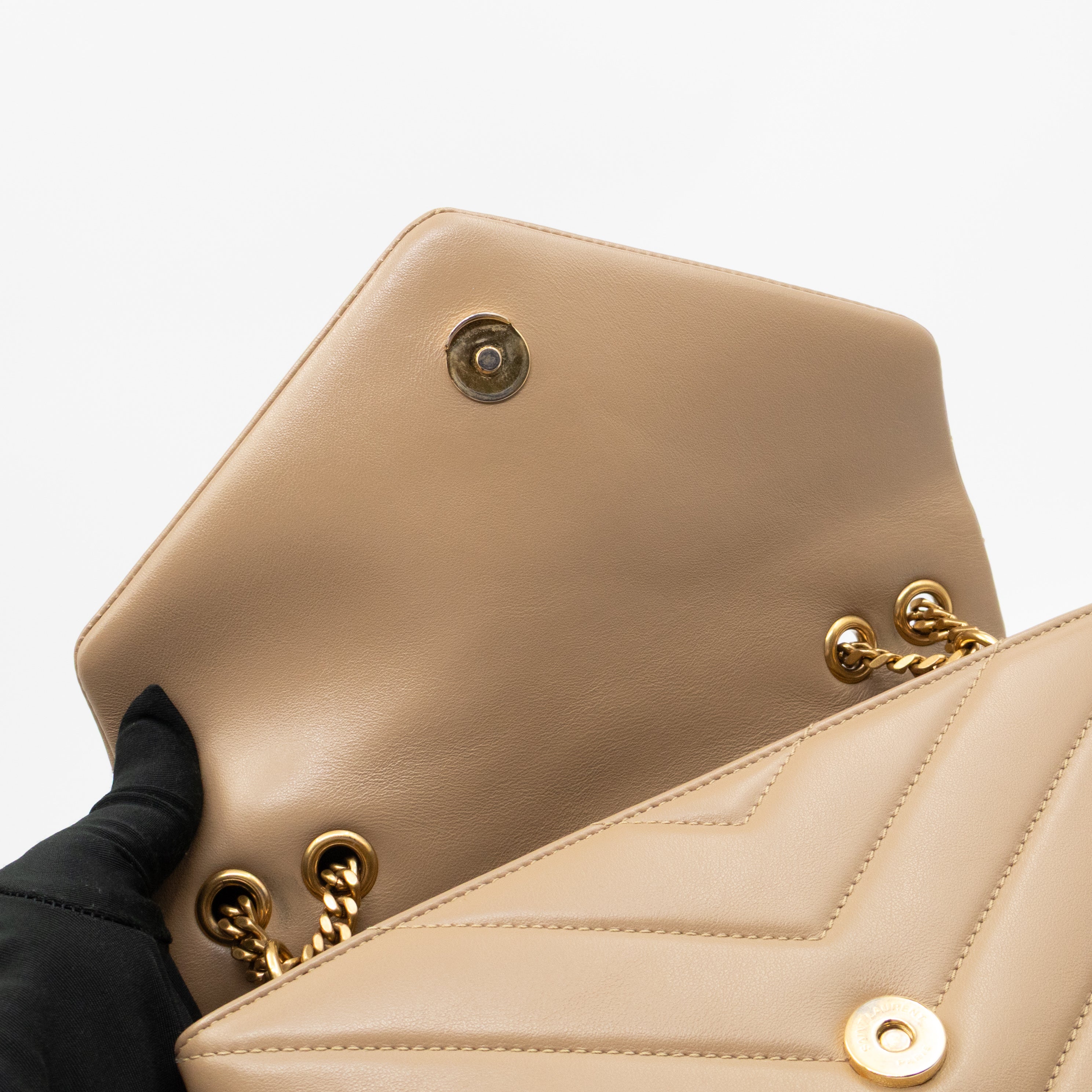 Loulou Small Beige Leather