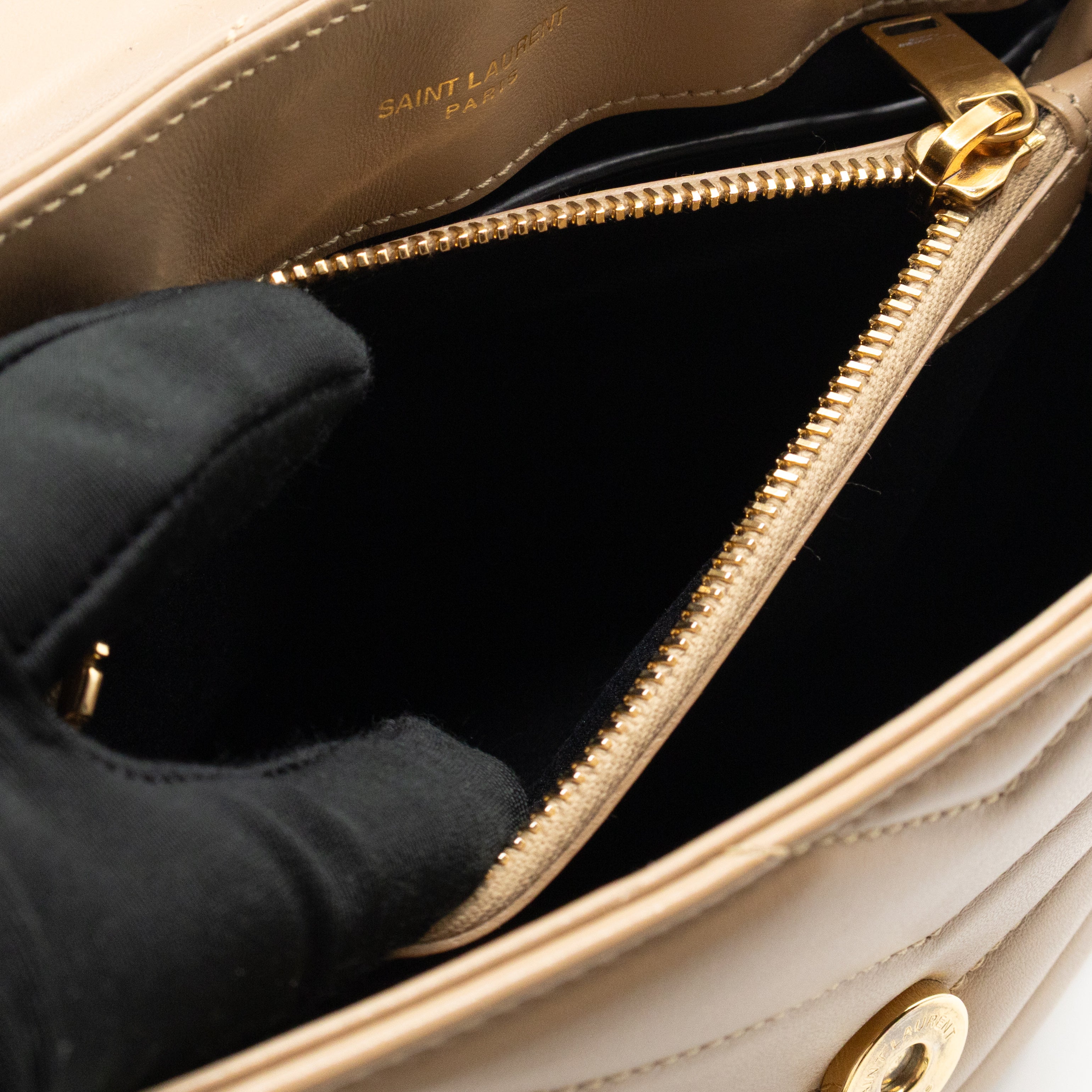 Loulou Small Beige Leather