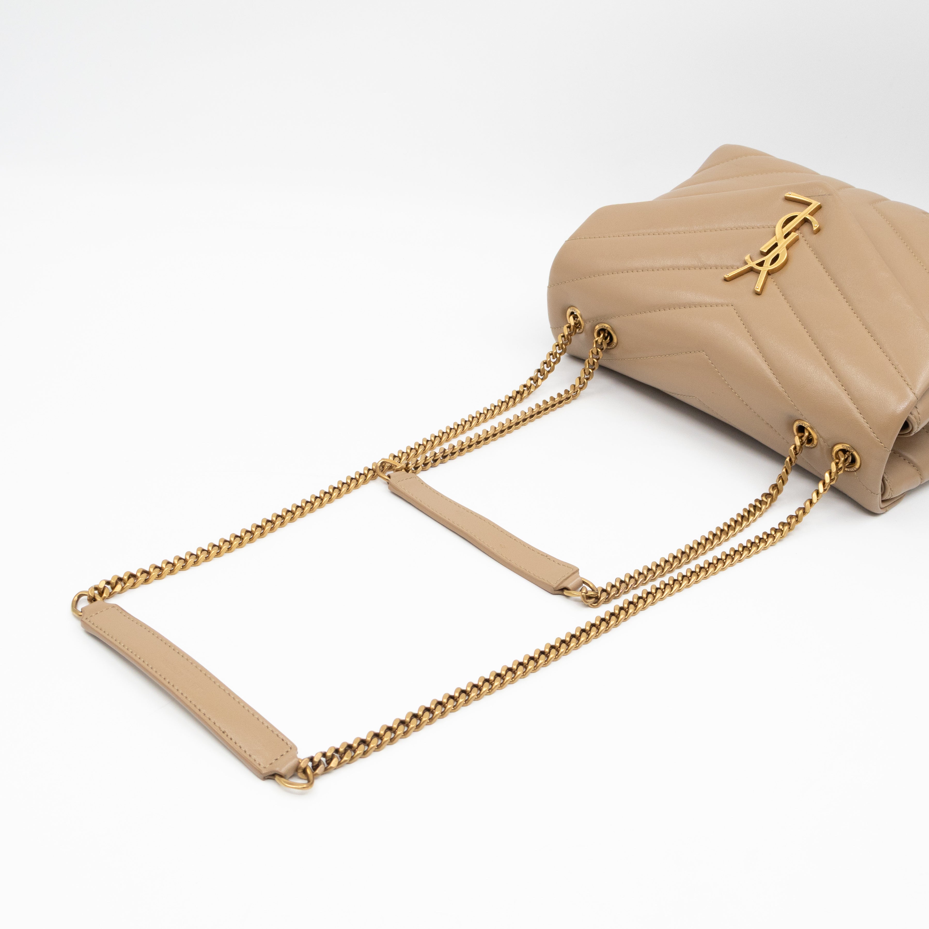 Loulou Small Beige Leather