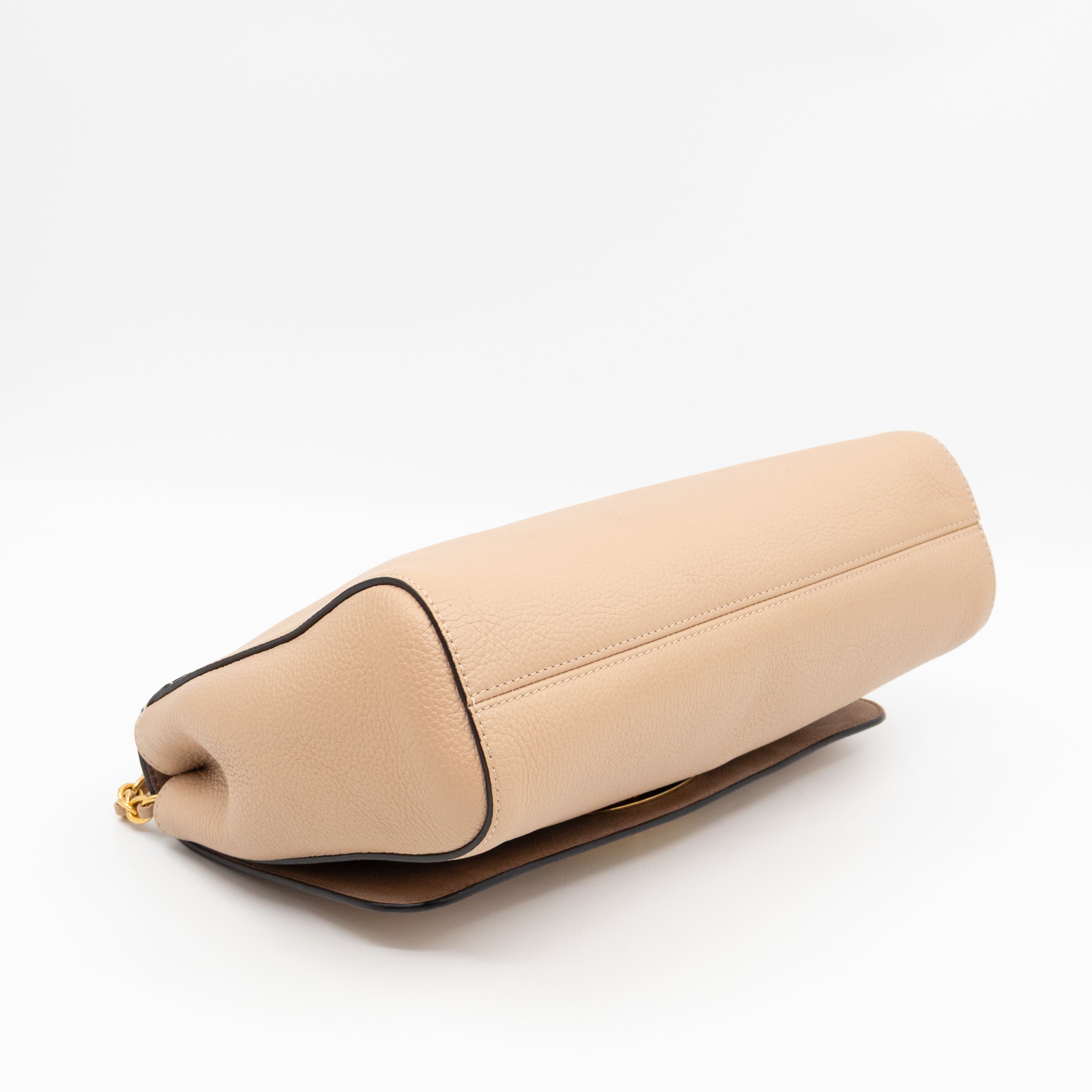 Lily Medium Beige Leather Gold