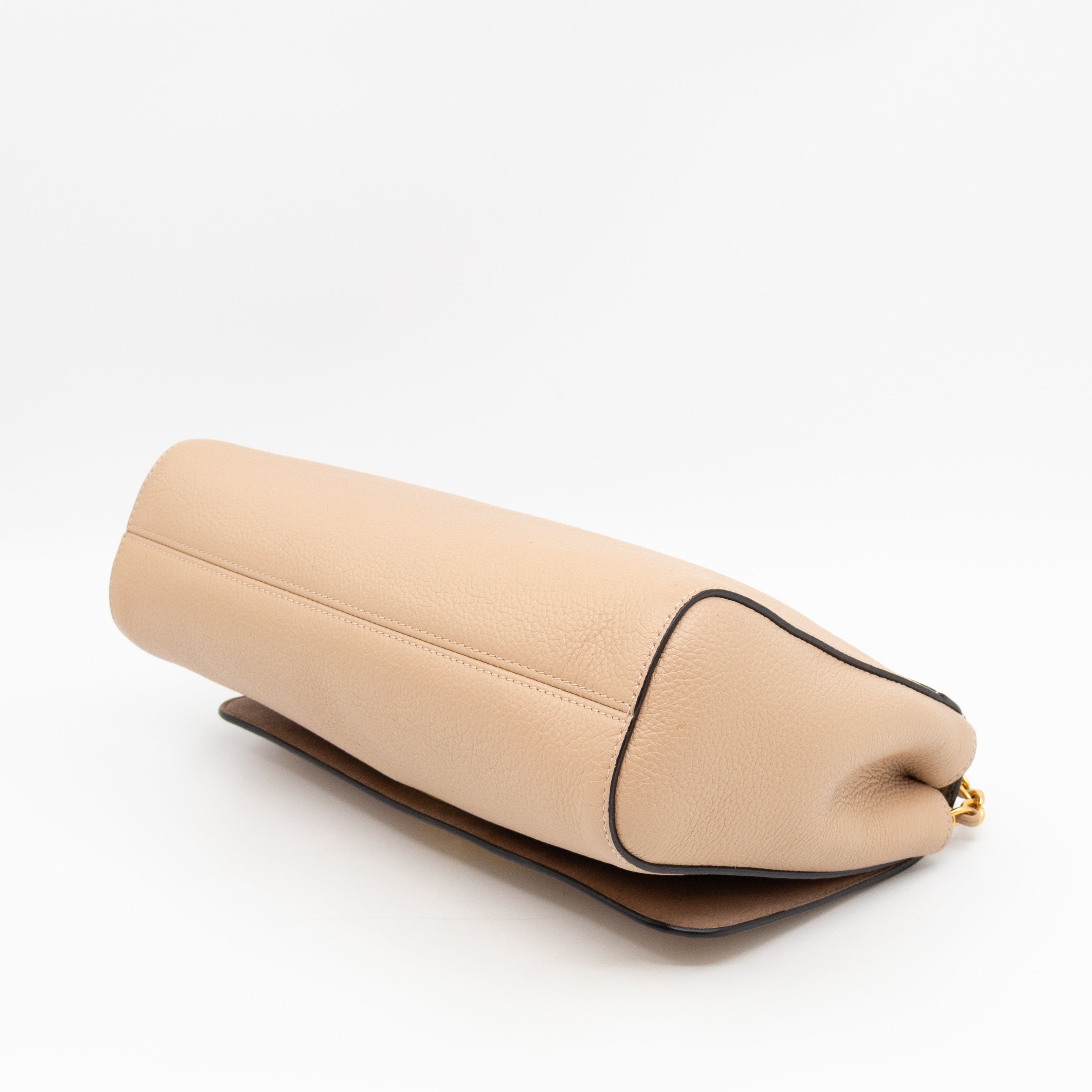 Lily Medium Beige Leather Gold