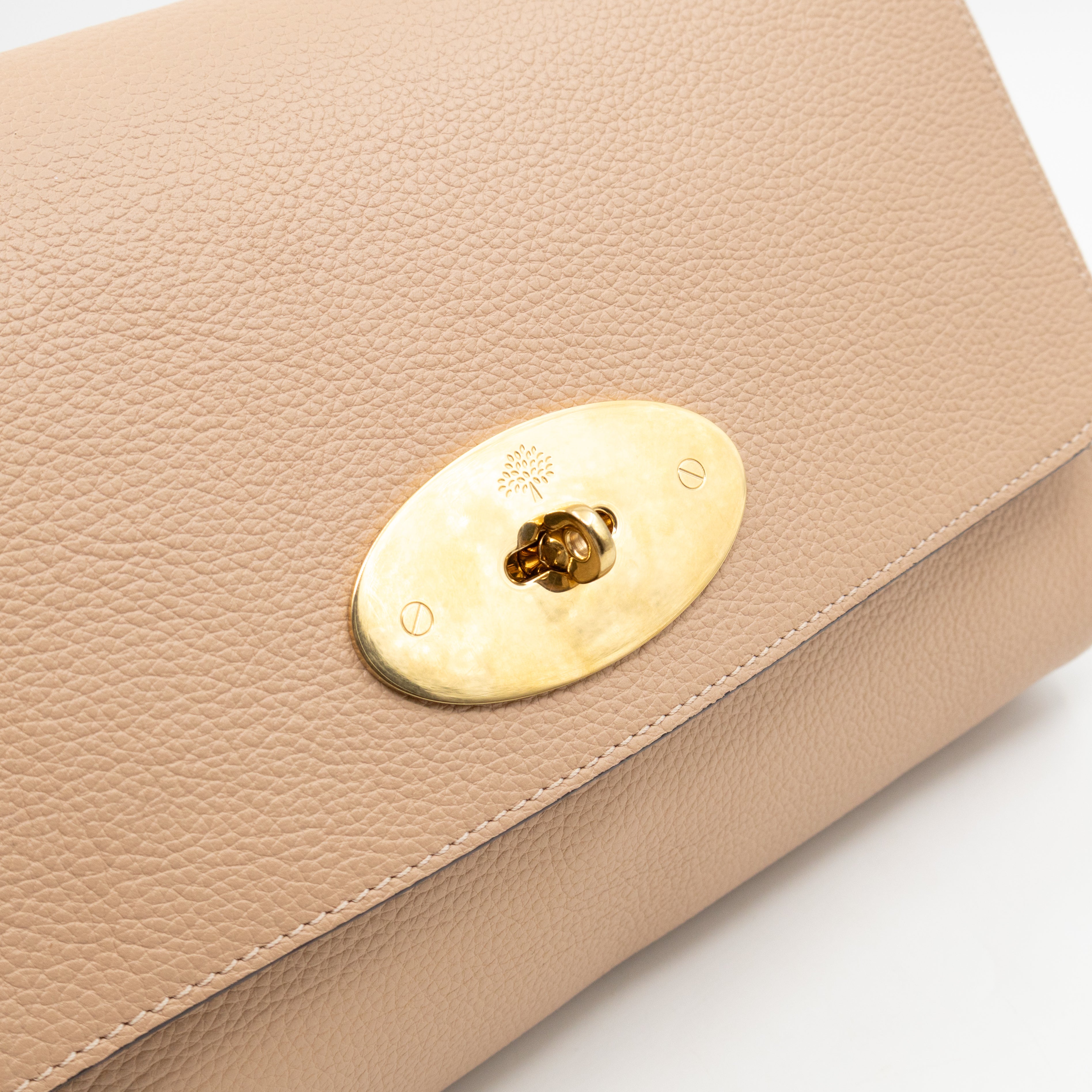 Lily Medium Beige Leather Gold