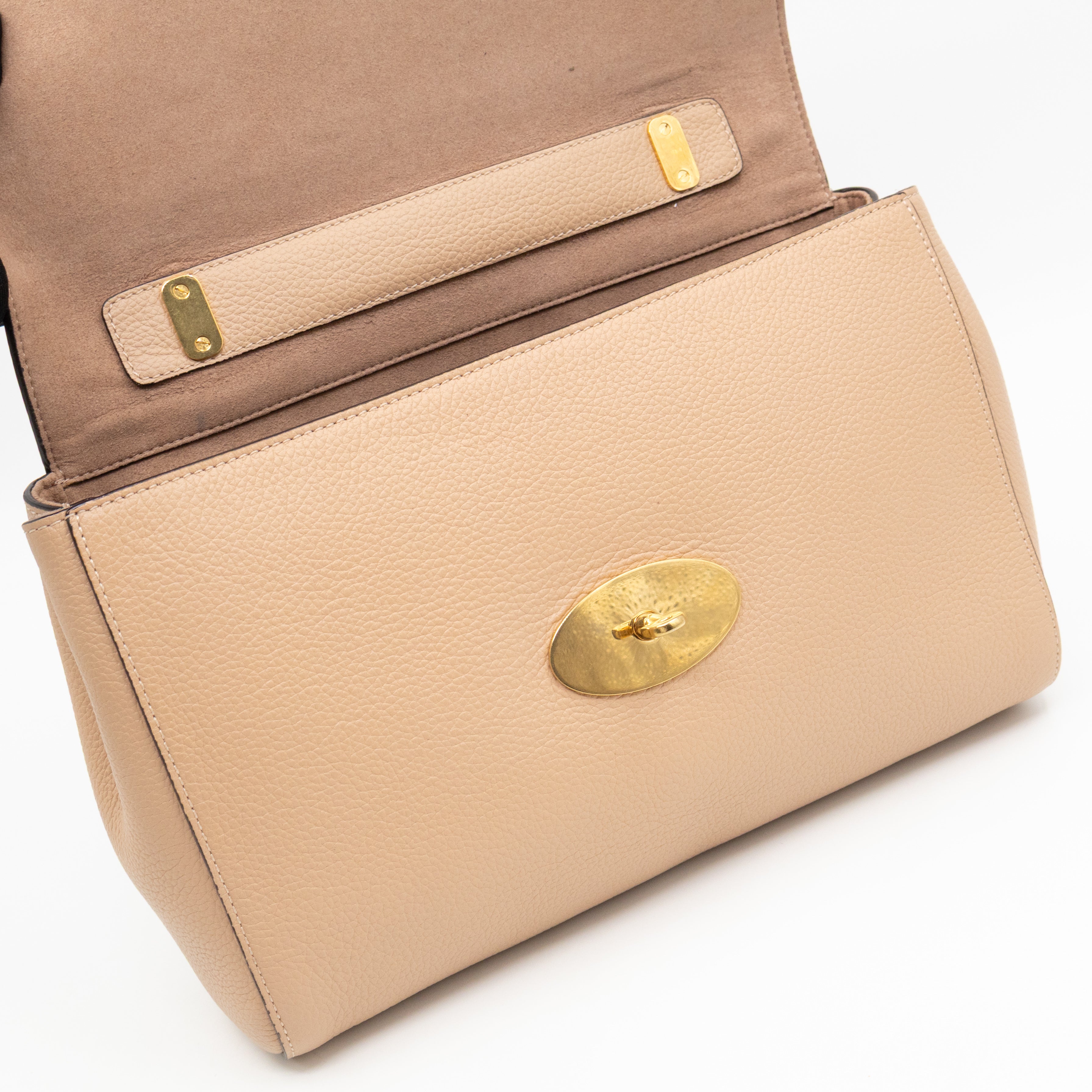 Lily Medium Beige Leather Gold