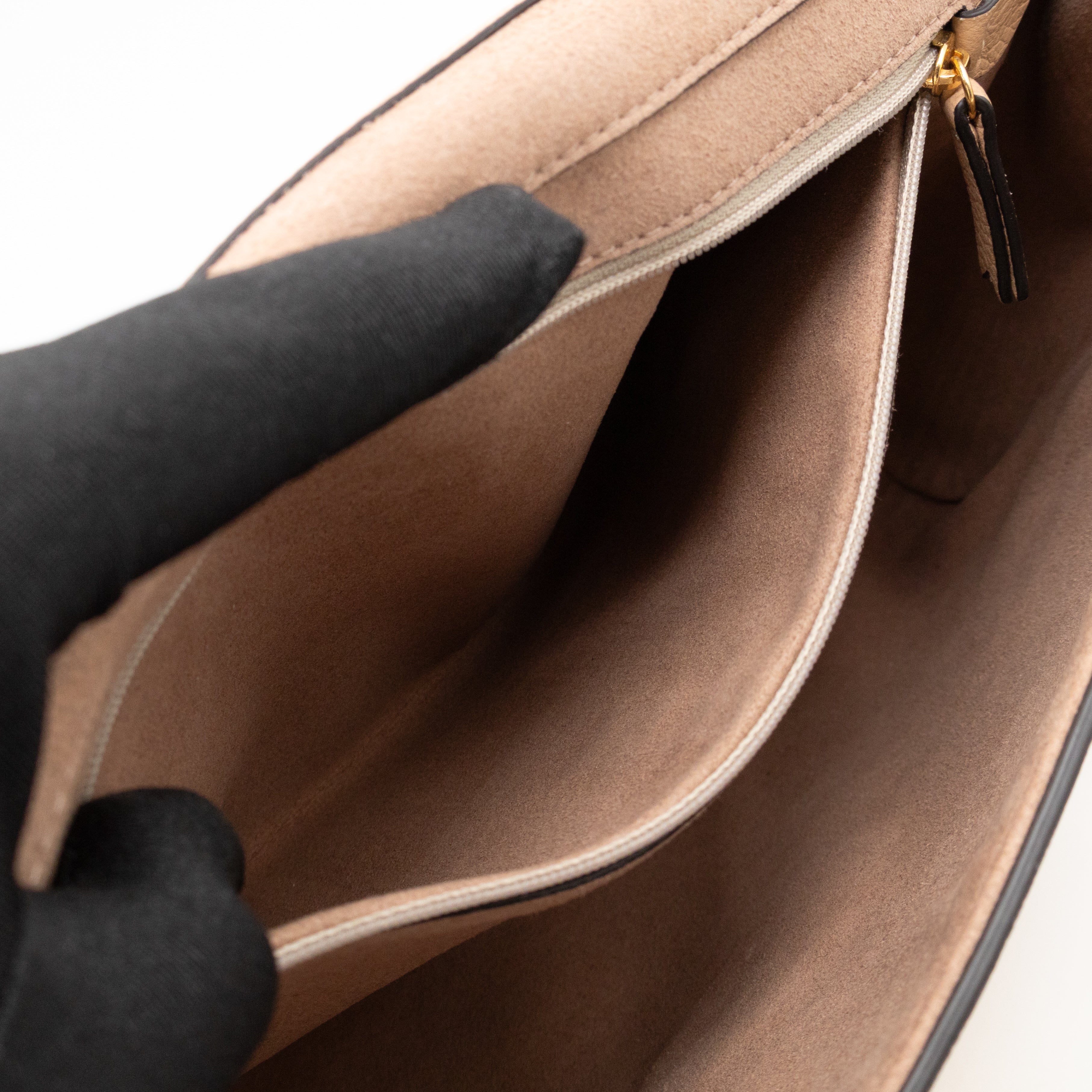 Lily Medium Beige Leather Gold