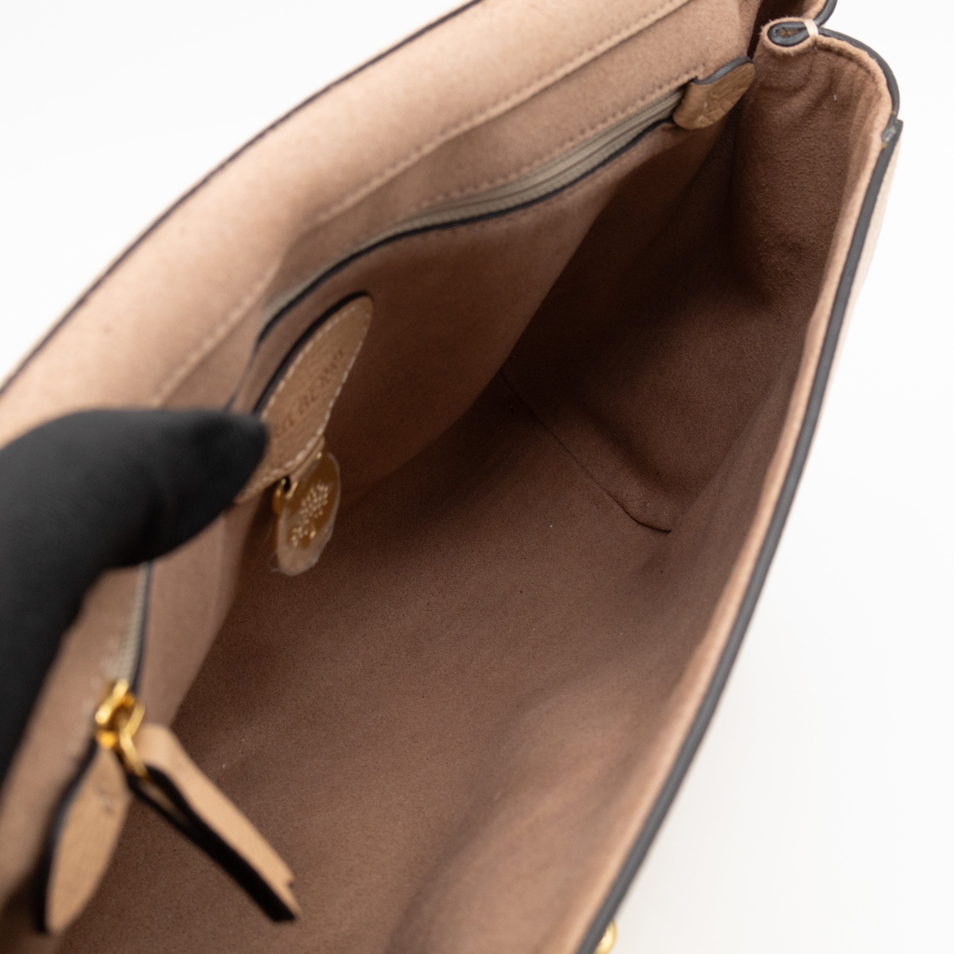 Lily Medium Beige Leather Gold