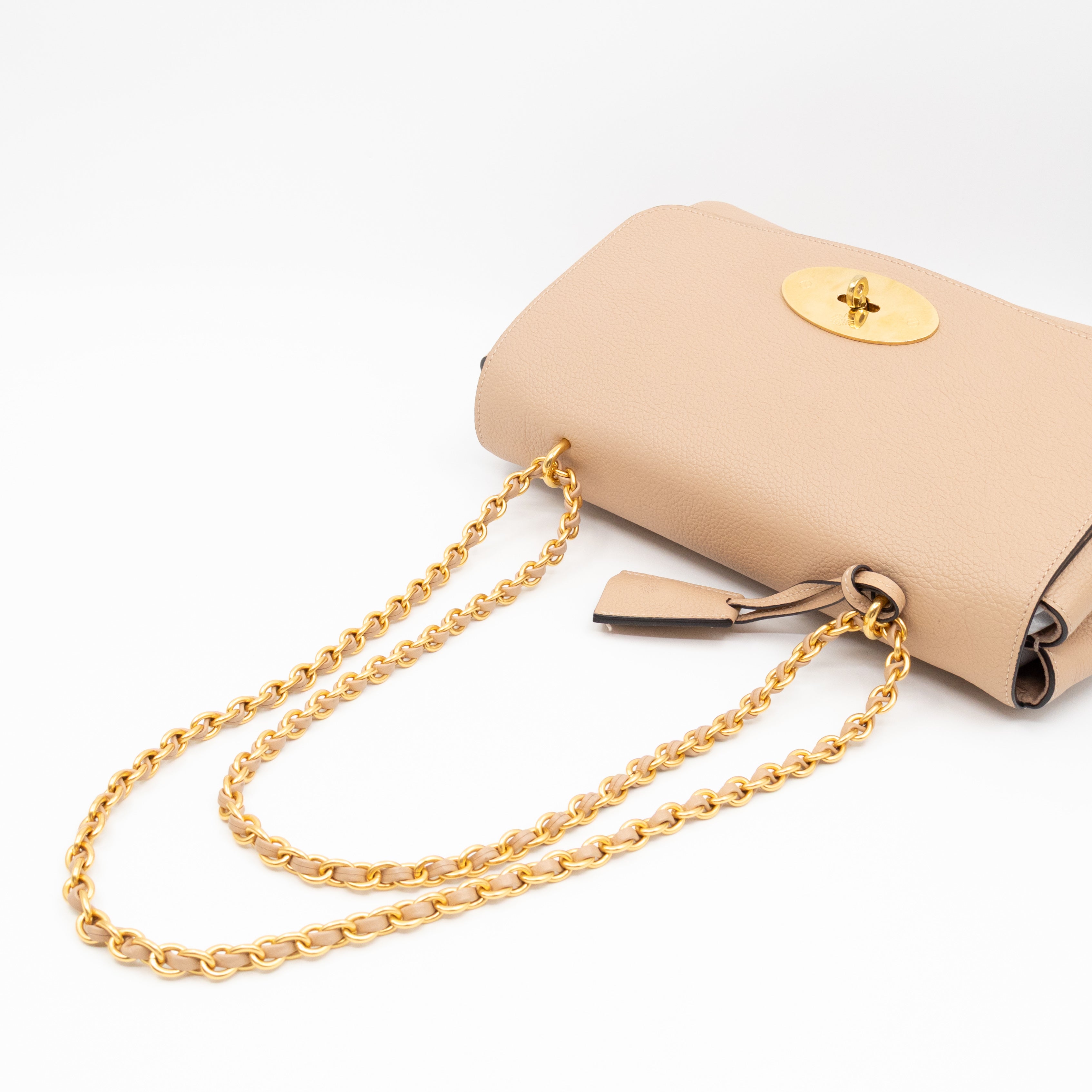 Lily Medium Beige Leather Gold