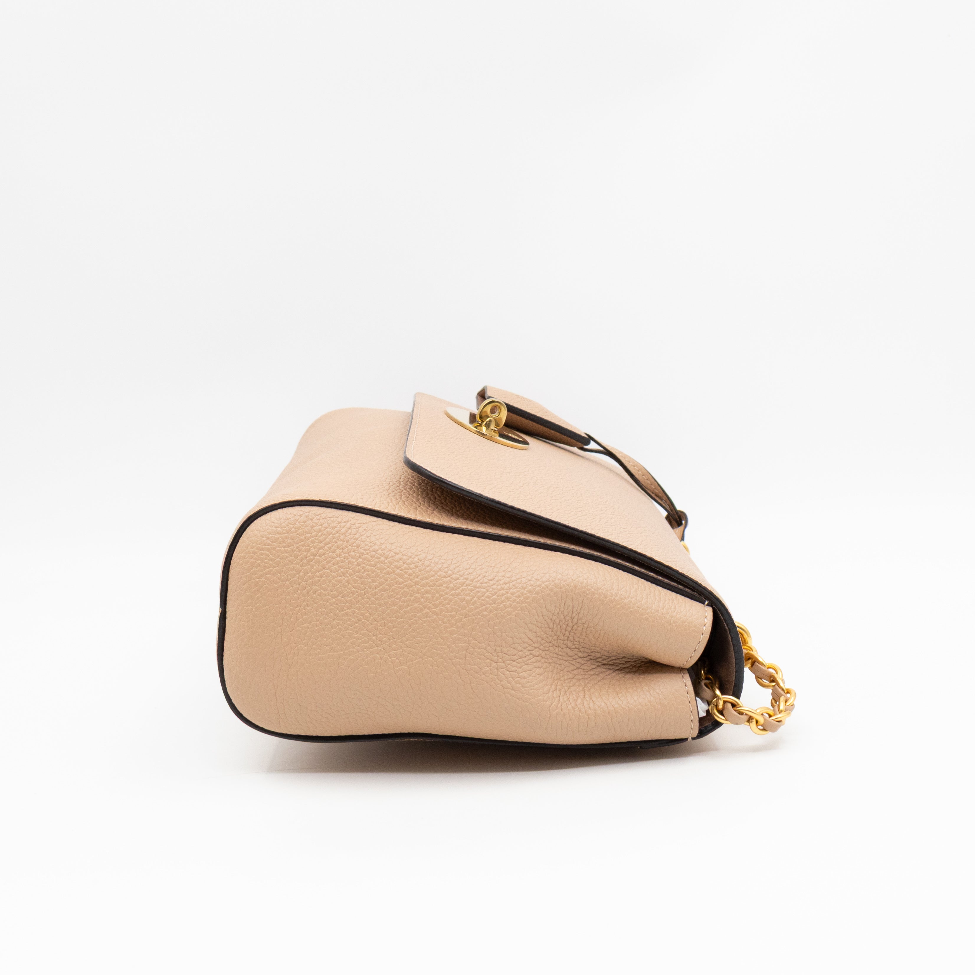 Lily Medium Beige Leather Gold