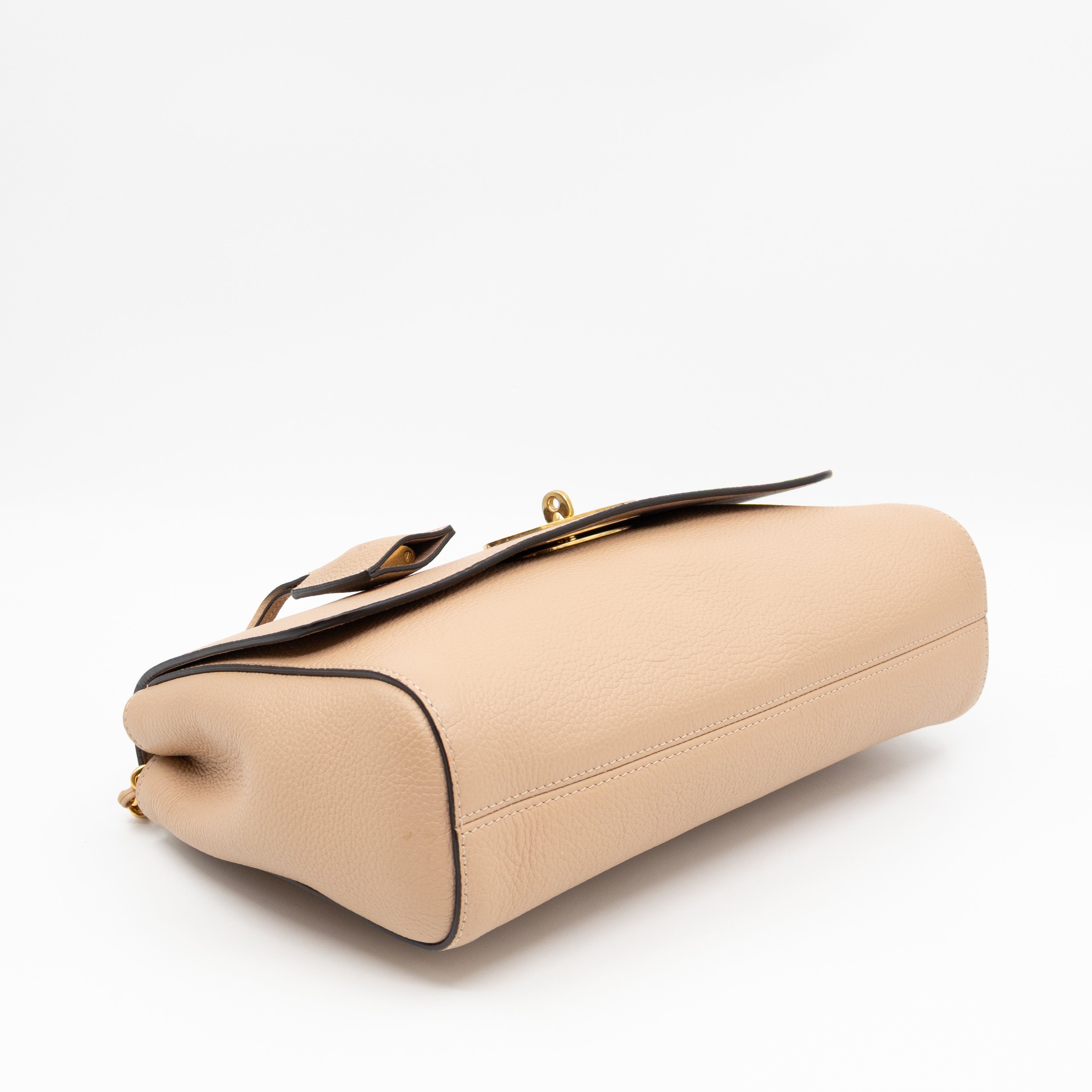 Lily Medium Beige Leather Gold