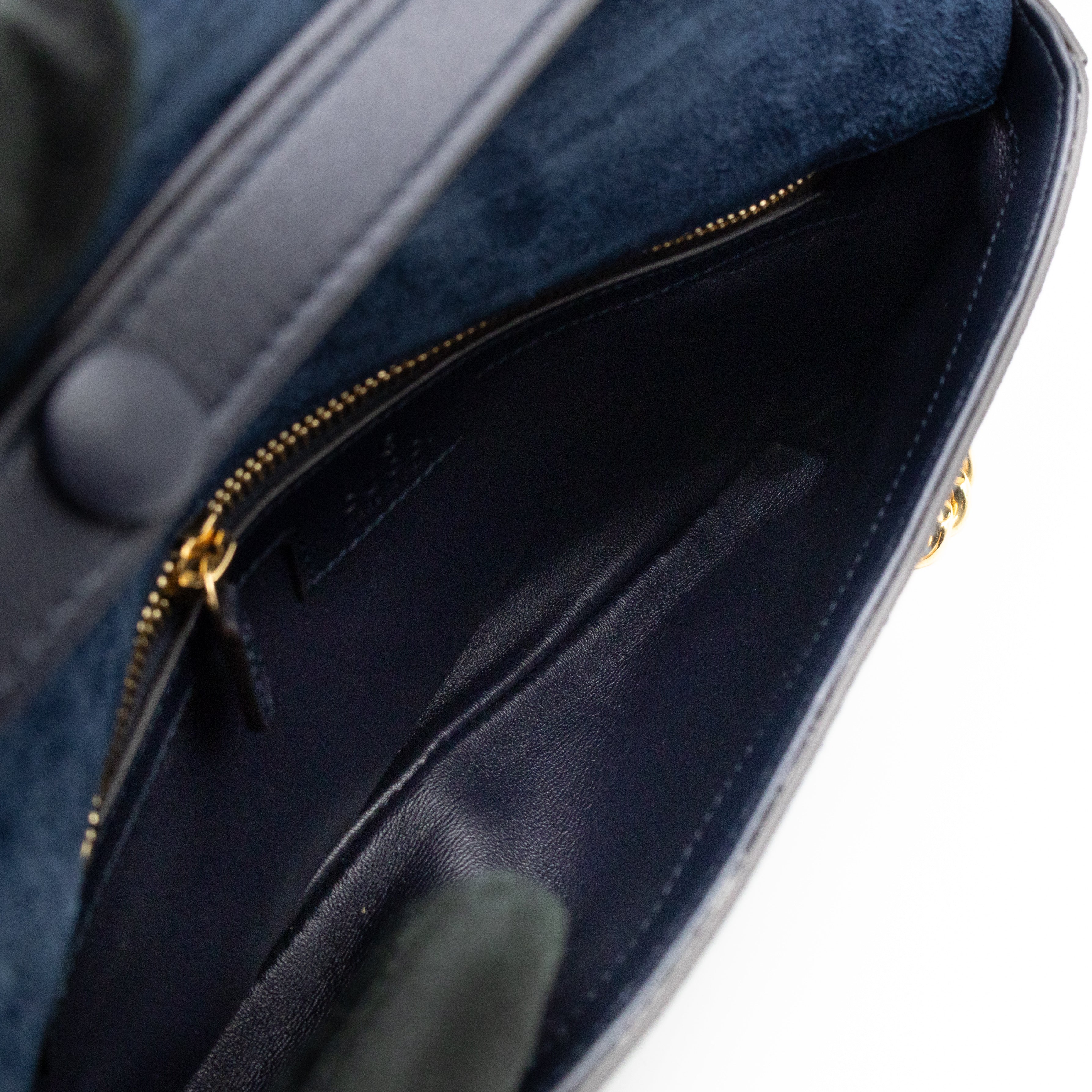 Blondie Small Shoulder Bag Blue Suede
