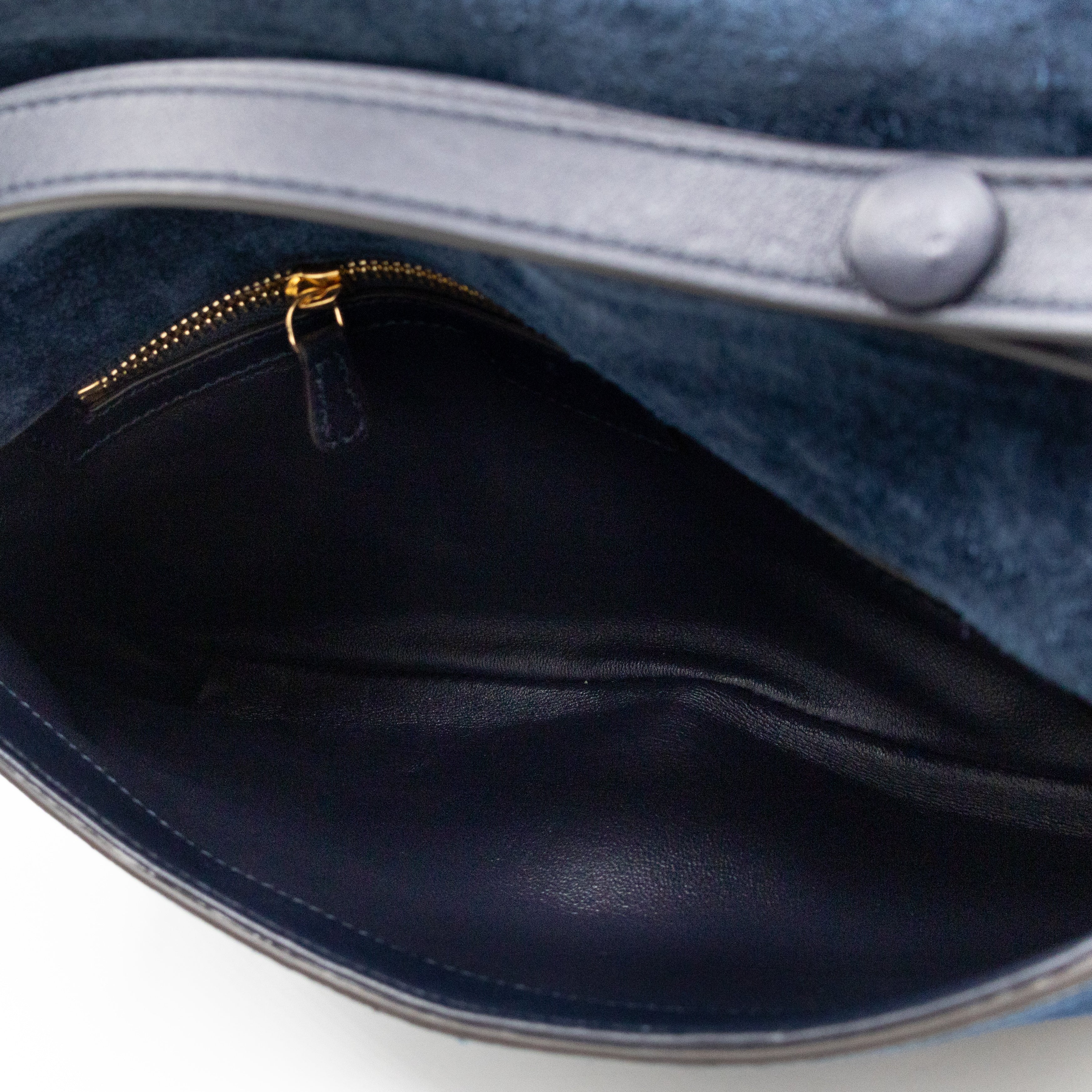 Blondie Small Shoulder Bag Blue Suede