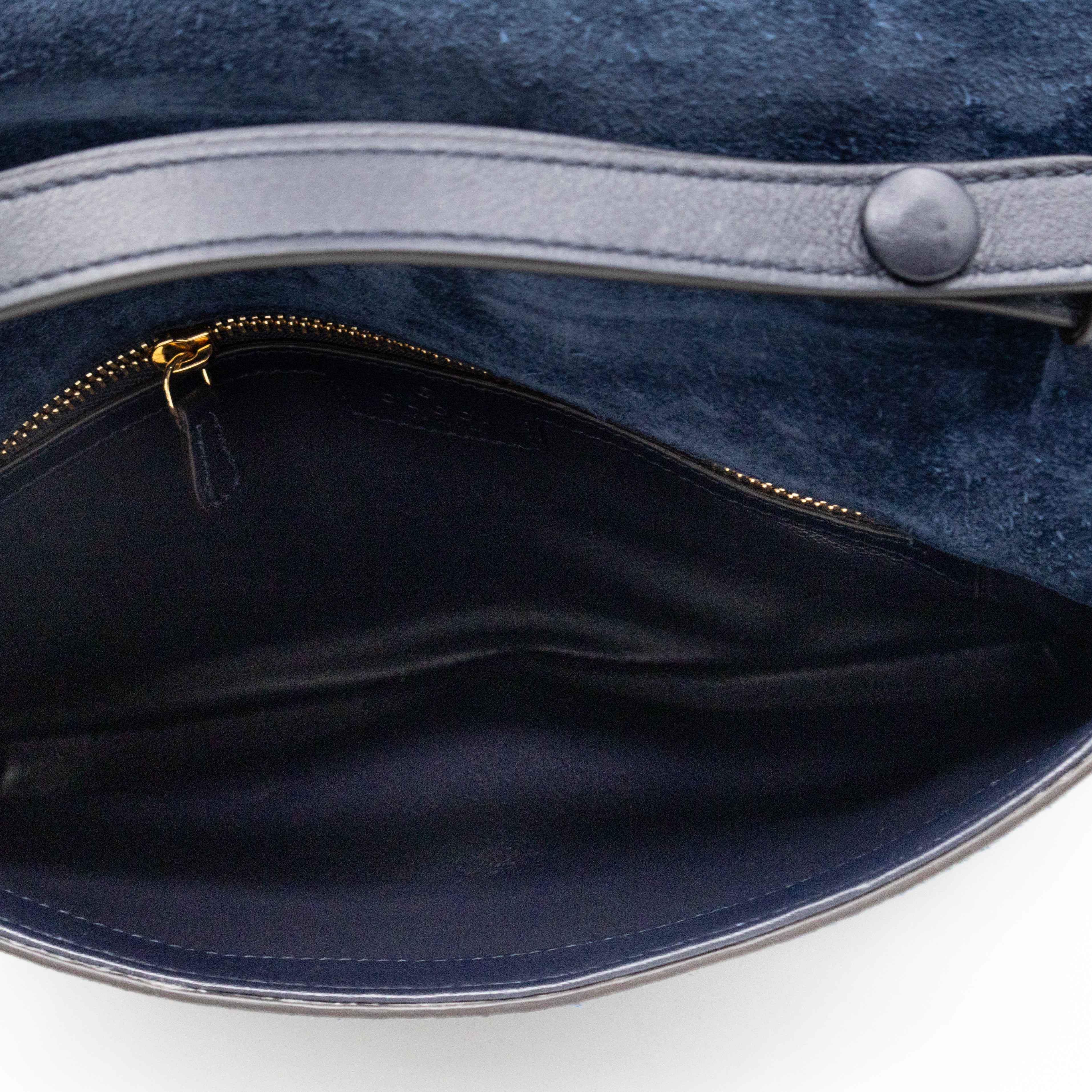 Blondie Small Shoulder Bag Blue Suede