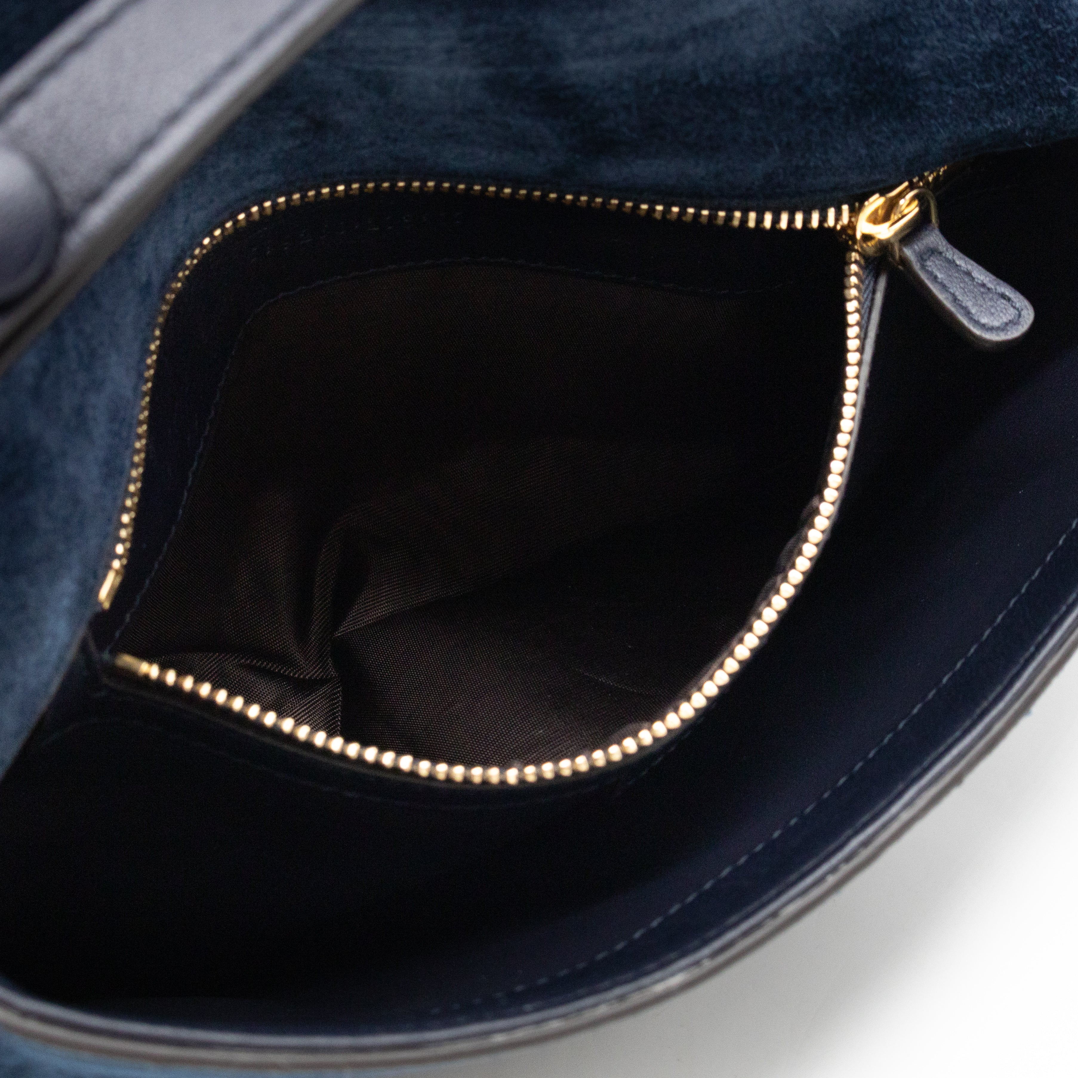 Blondie Small Shoulder Bag Blue Suede