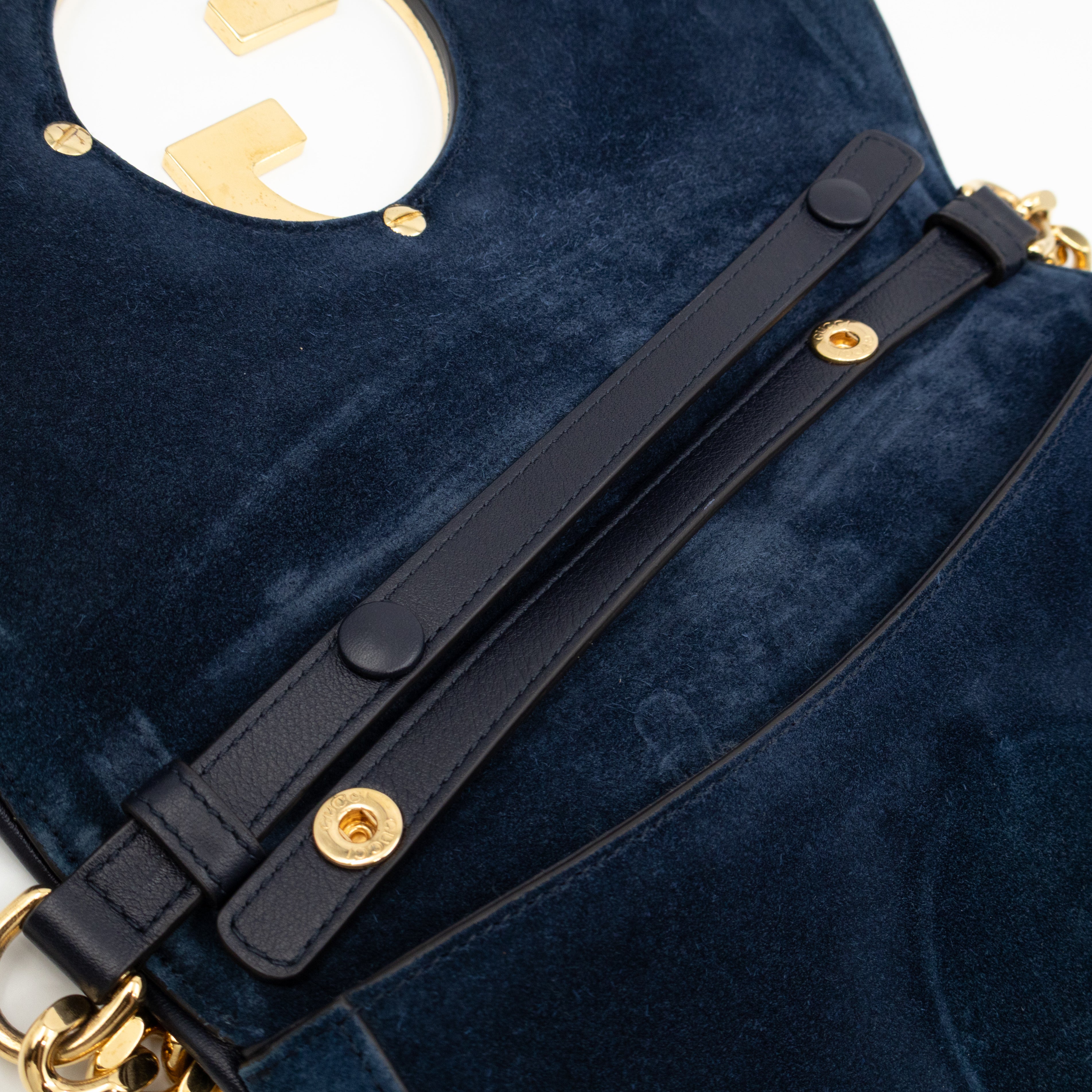 Blondie Small Shoulder Bag Blue Suede