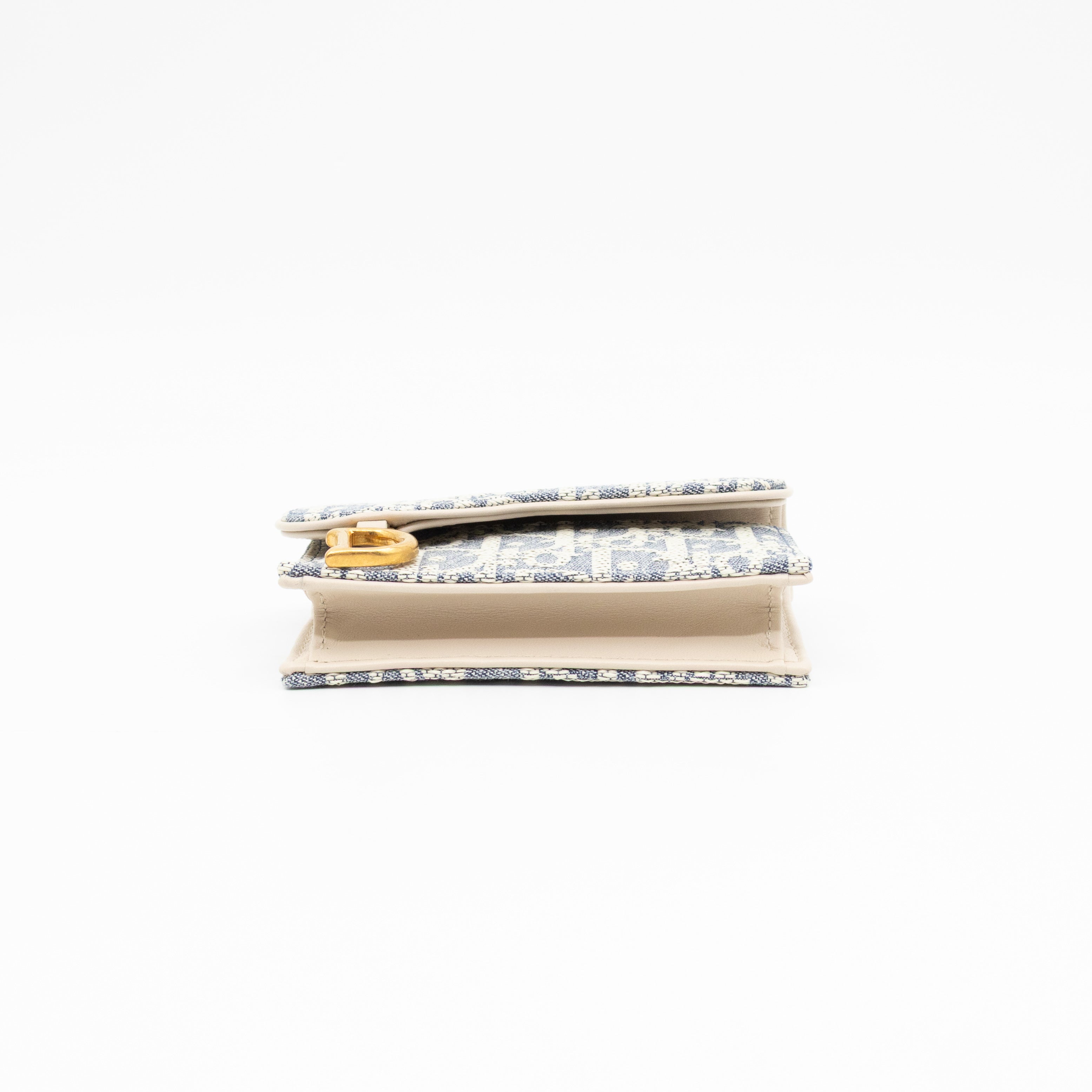 Saddle Bloom Card Holder Blue Denim Dior Oblique Jacquard