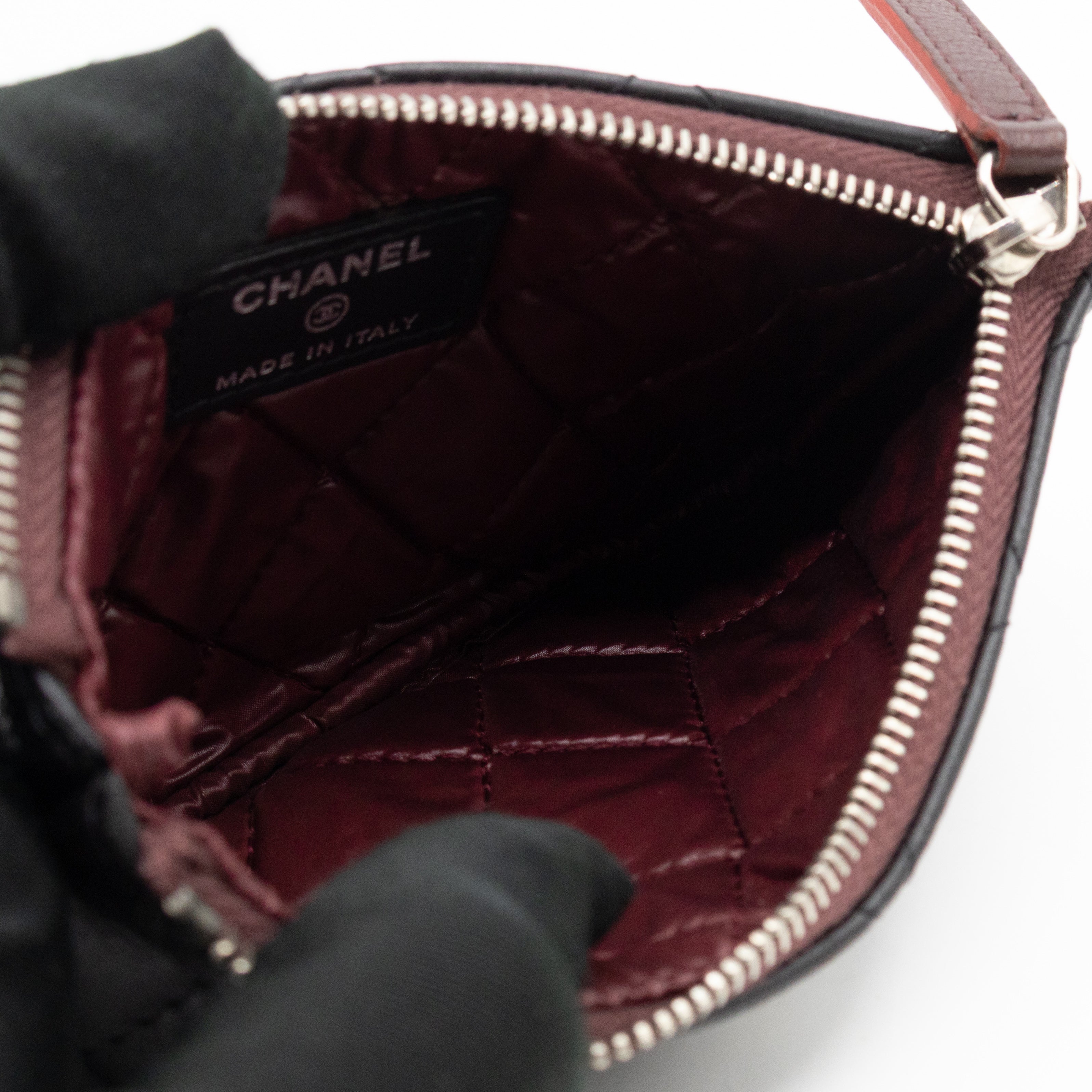 Mini O Case Pouch Black Leather