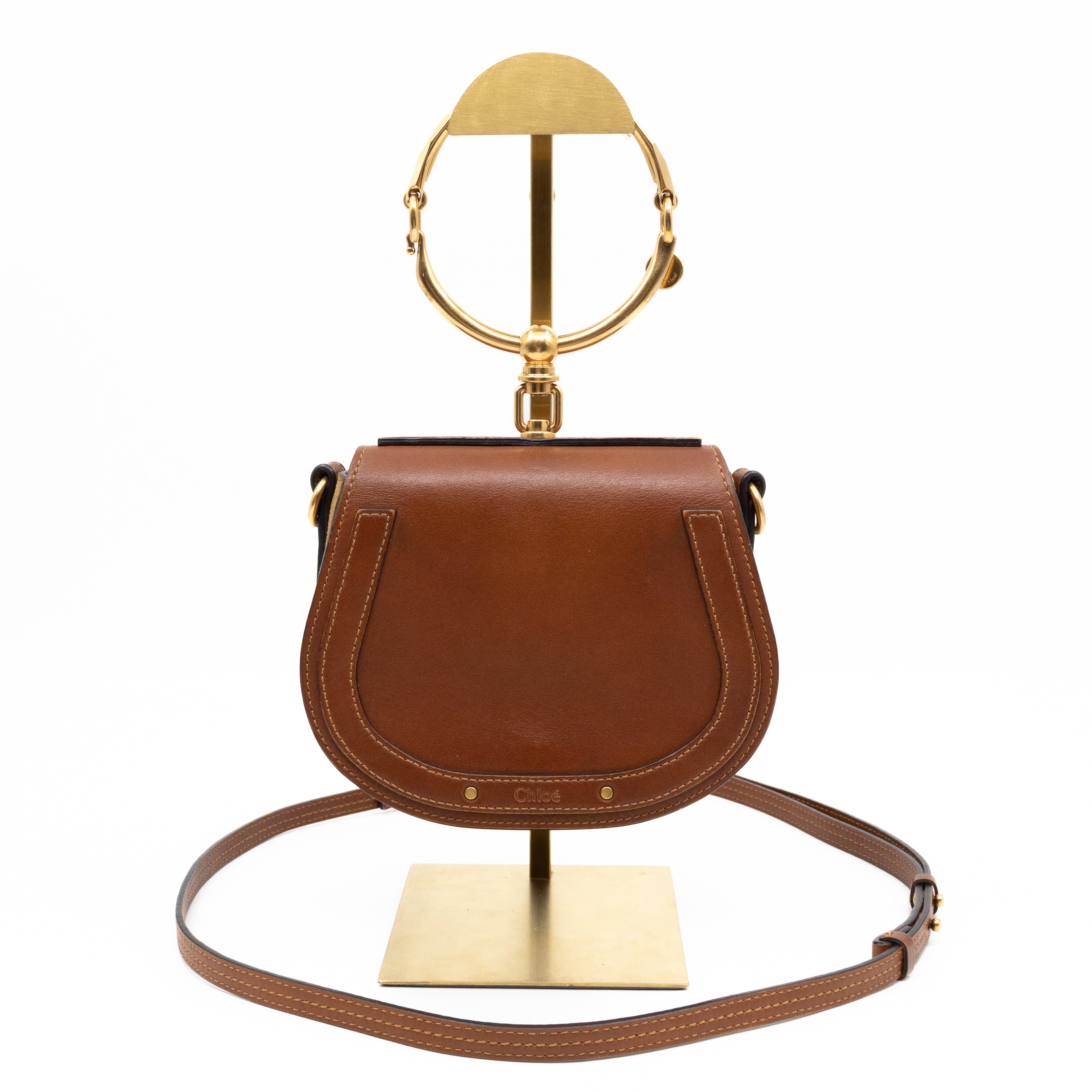 Small Nile Bracelet Bag Brown Leather
