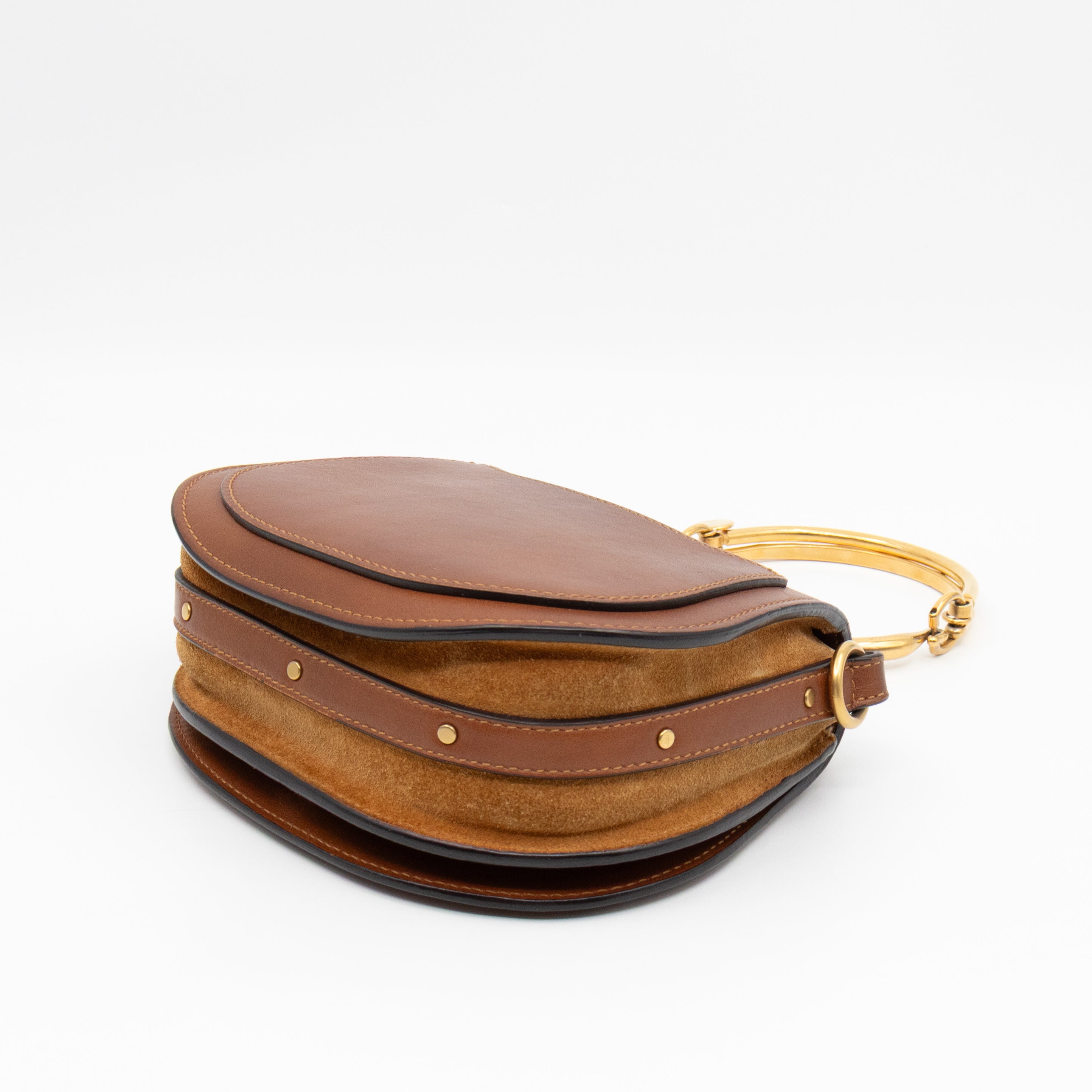 Small Nile Bracelet Bag Brown Leather