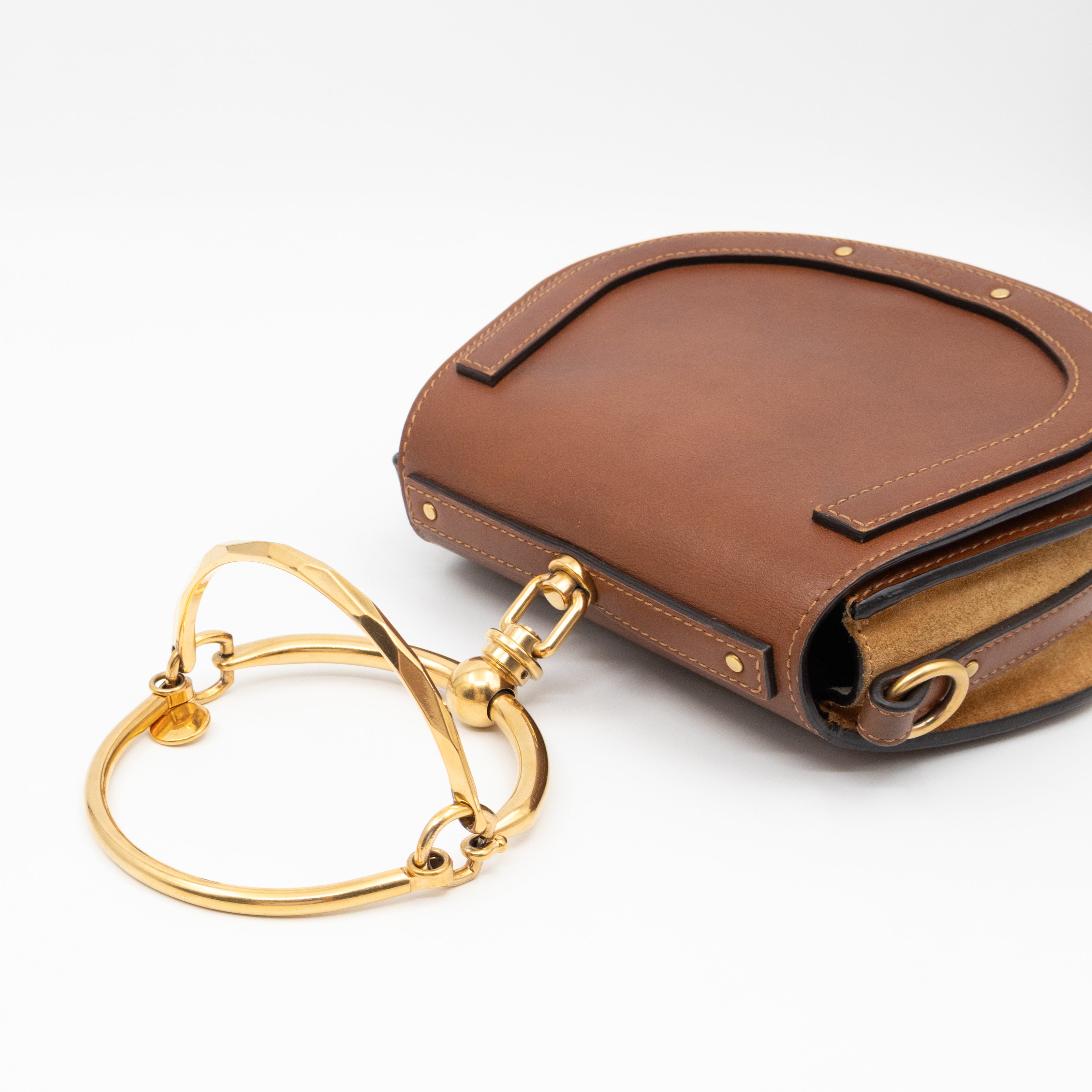 Small Nile Bracelet Bag Brown Leather