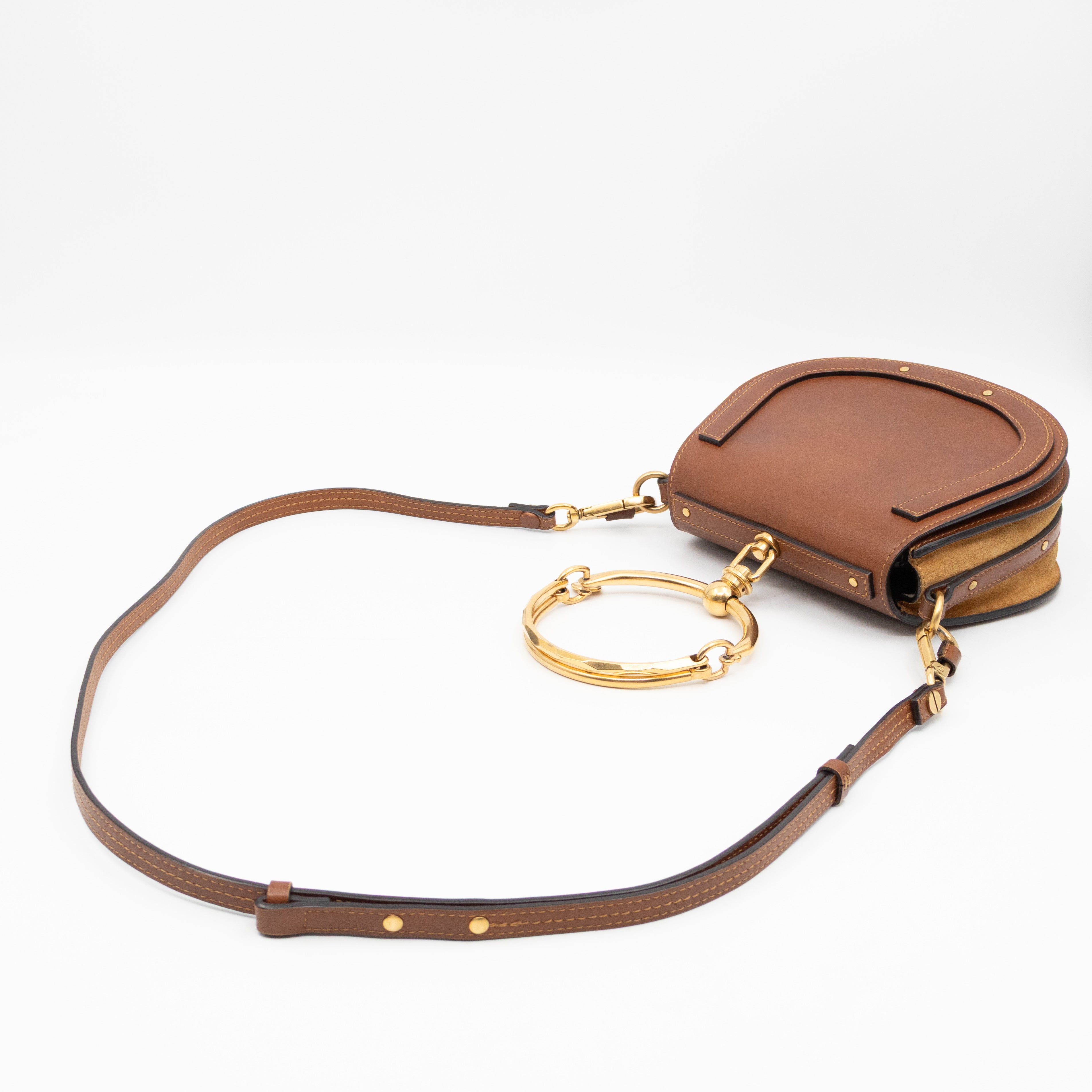 Small Nile Bracelet Bag Brown Leather