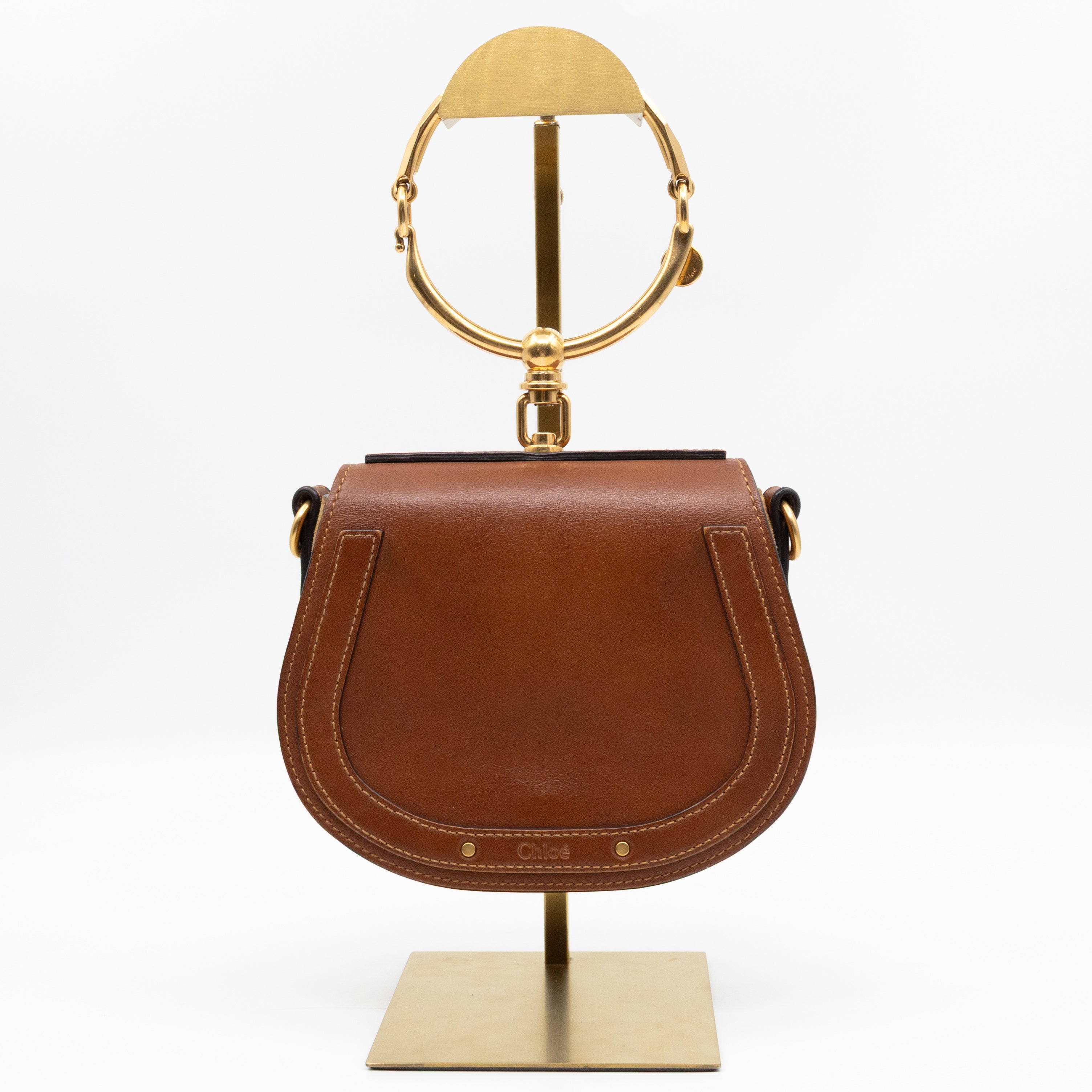 Small Nile Bracelet Bag Brown Leather