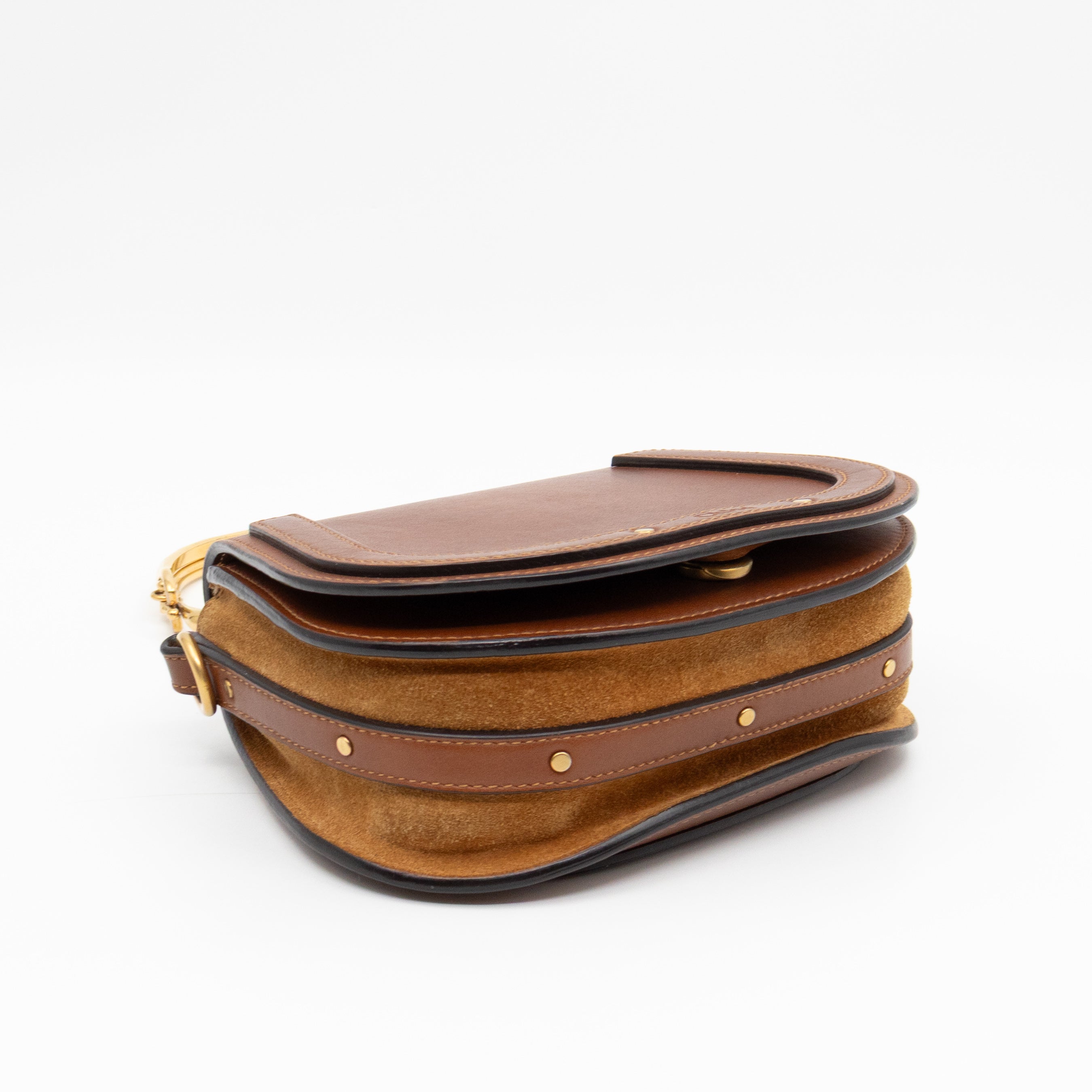 Small Nile Bracelet Bag Brown Leather