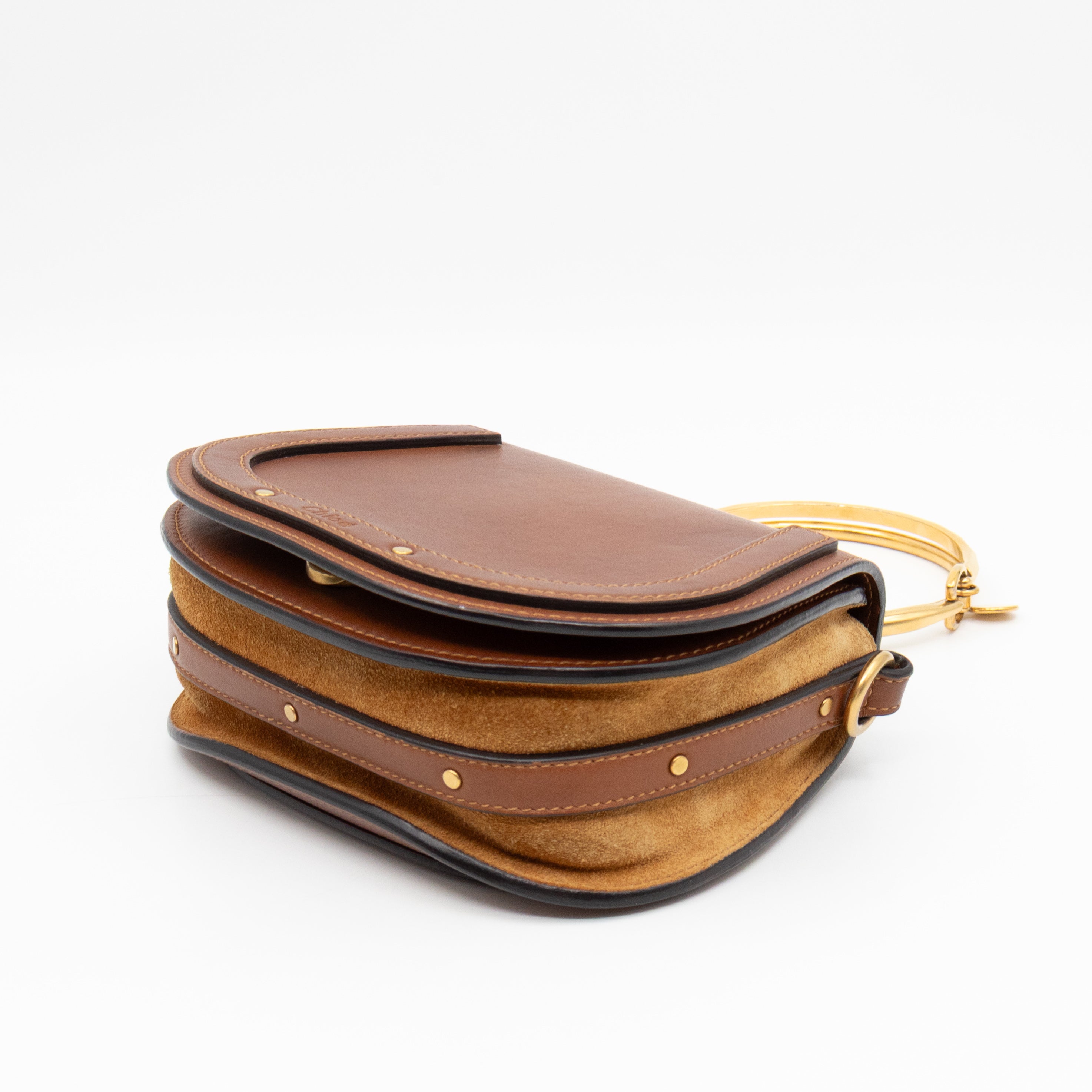 Small Nile Bracelet Bag Brown Leather