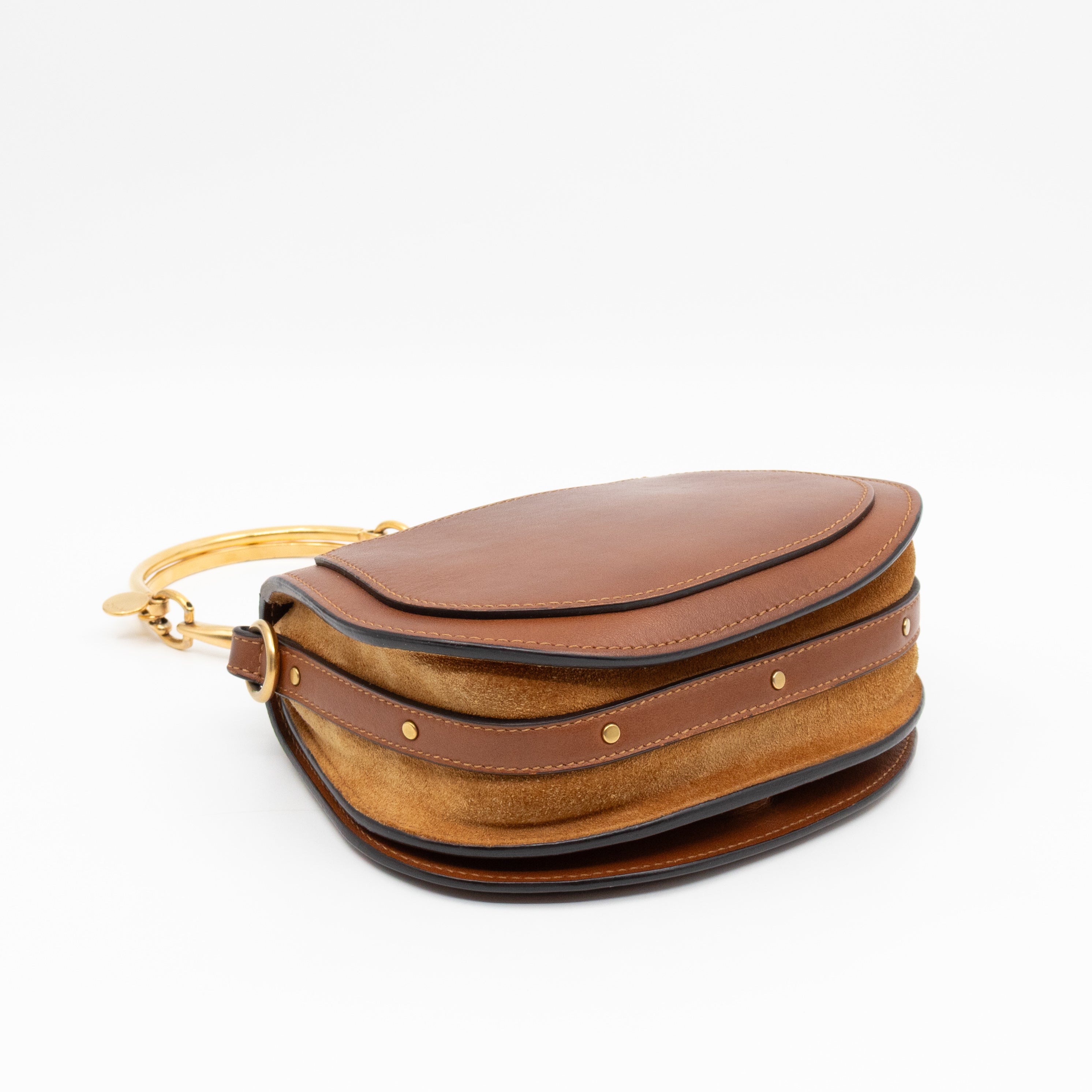 Small Nile Bracelet Bag Brown Leather