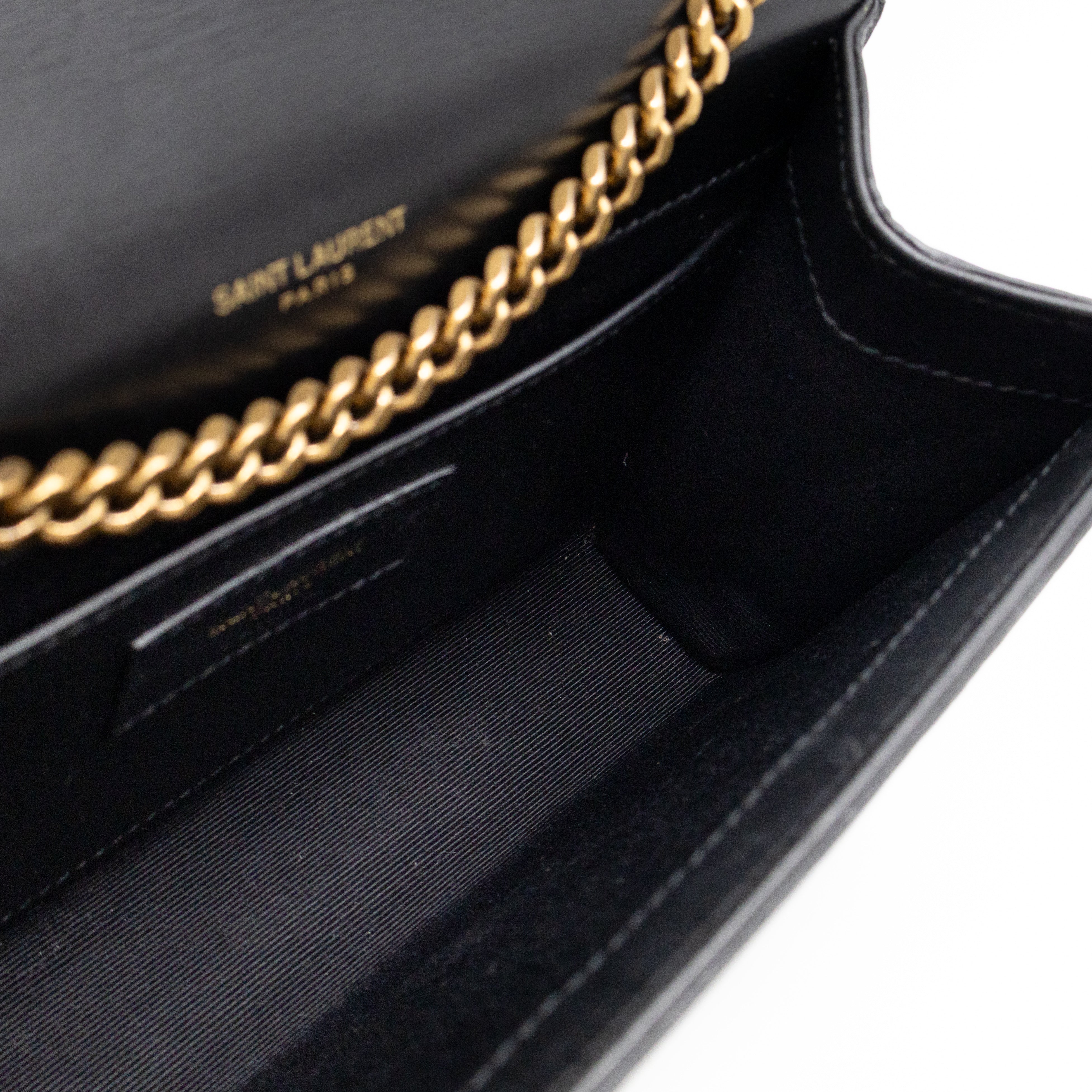 Kate Small Black Croc Embossed Nubuck Leather
