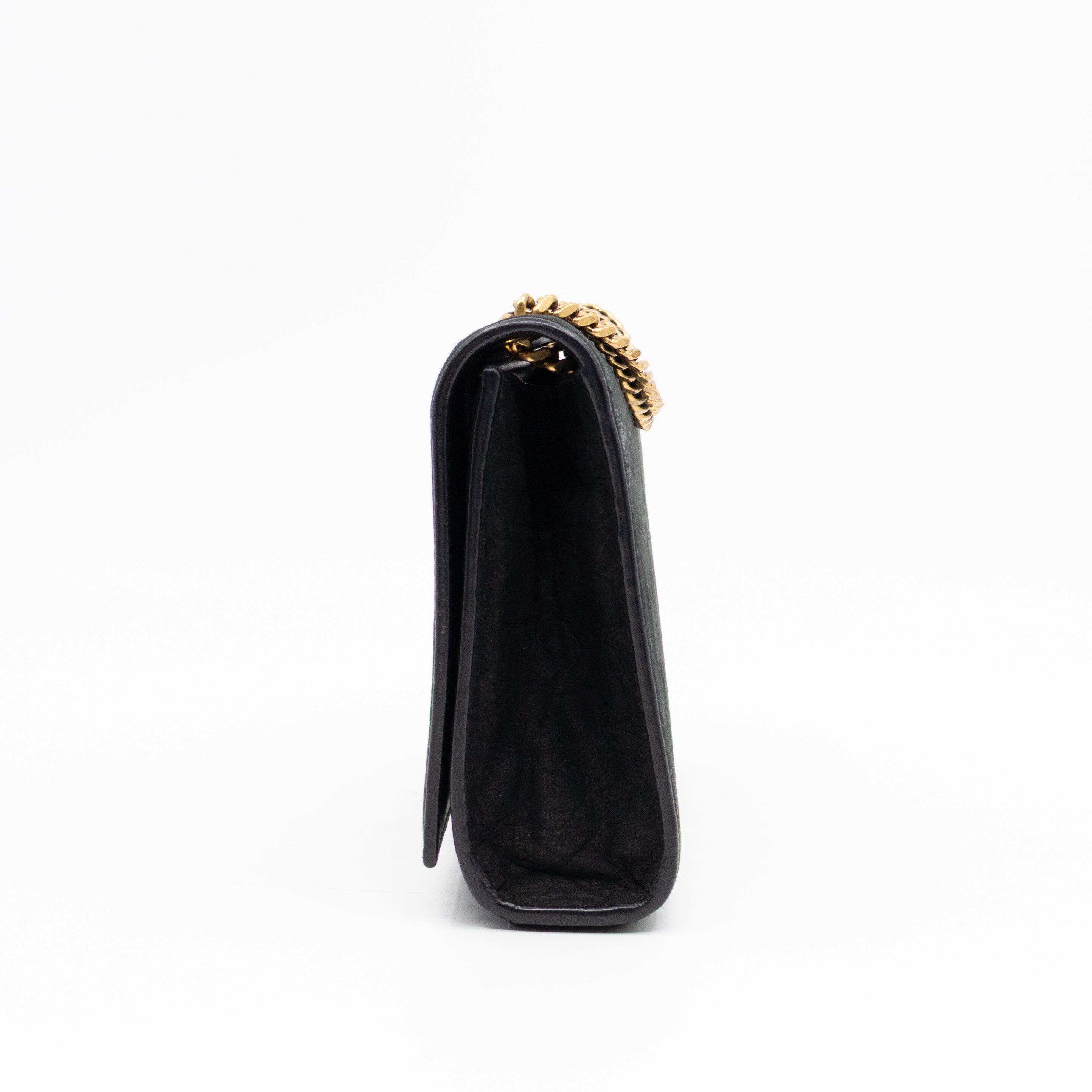 Kate Small Black Croc Embossed Nubuck Leather