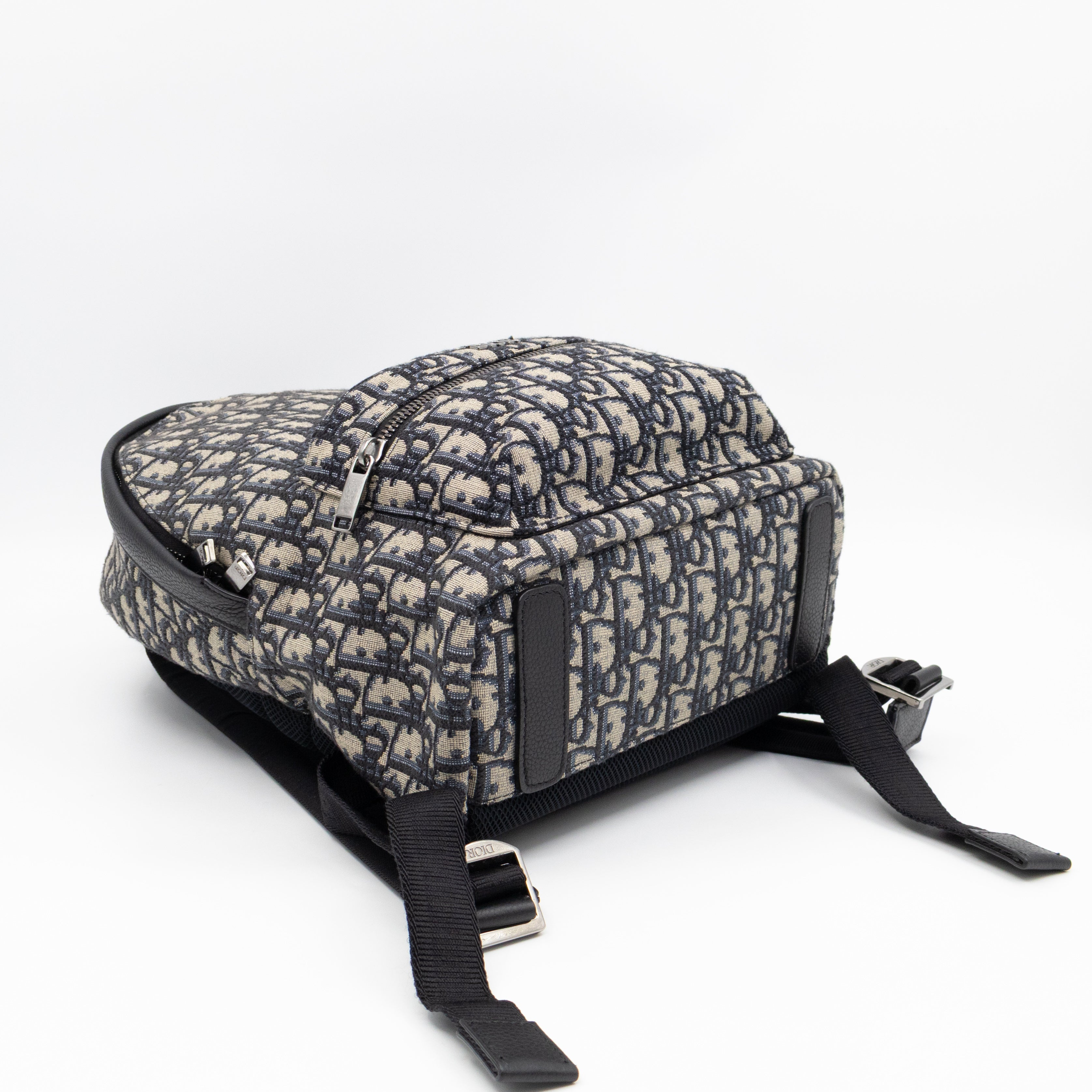 Small Rider Backpack Beige & Black Oblique Jacquard